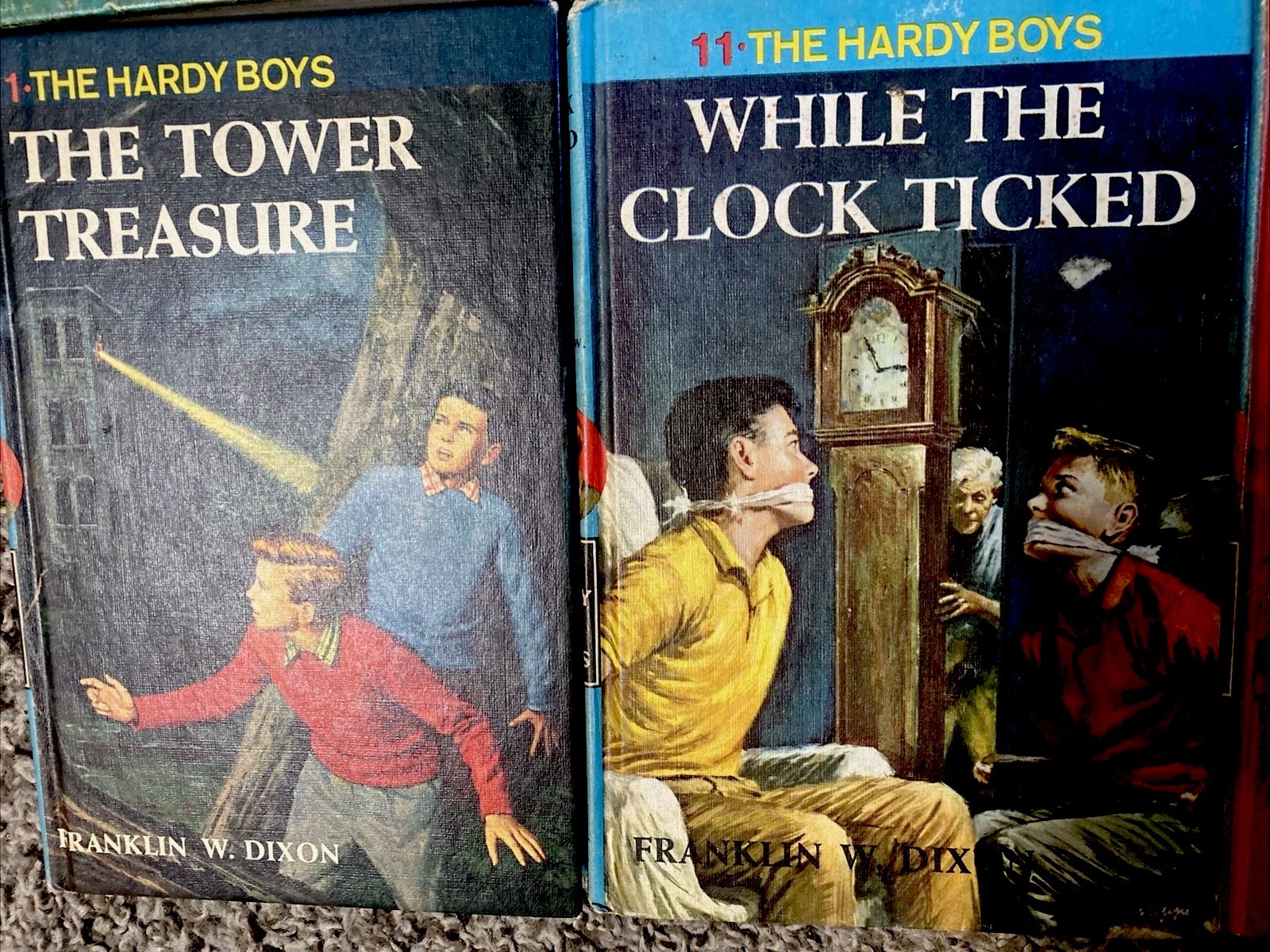 The Hardy Boys Lot of 6 Vintage Blue Spine Book Mystery books 1, 6, 11, 31,32 49