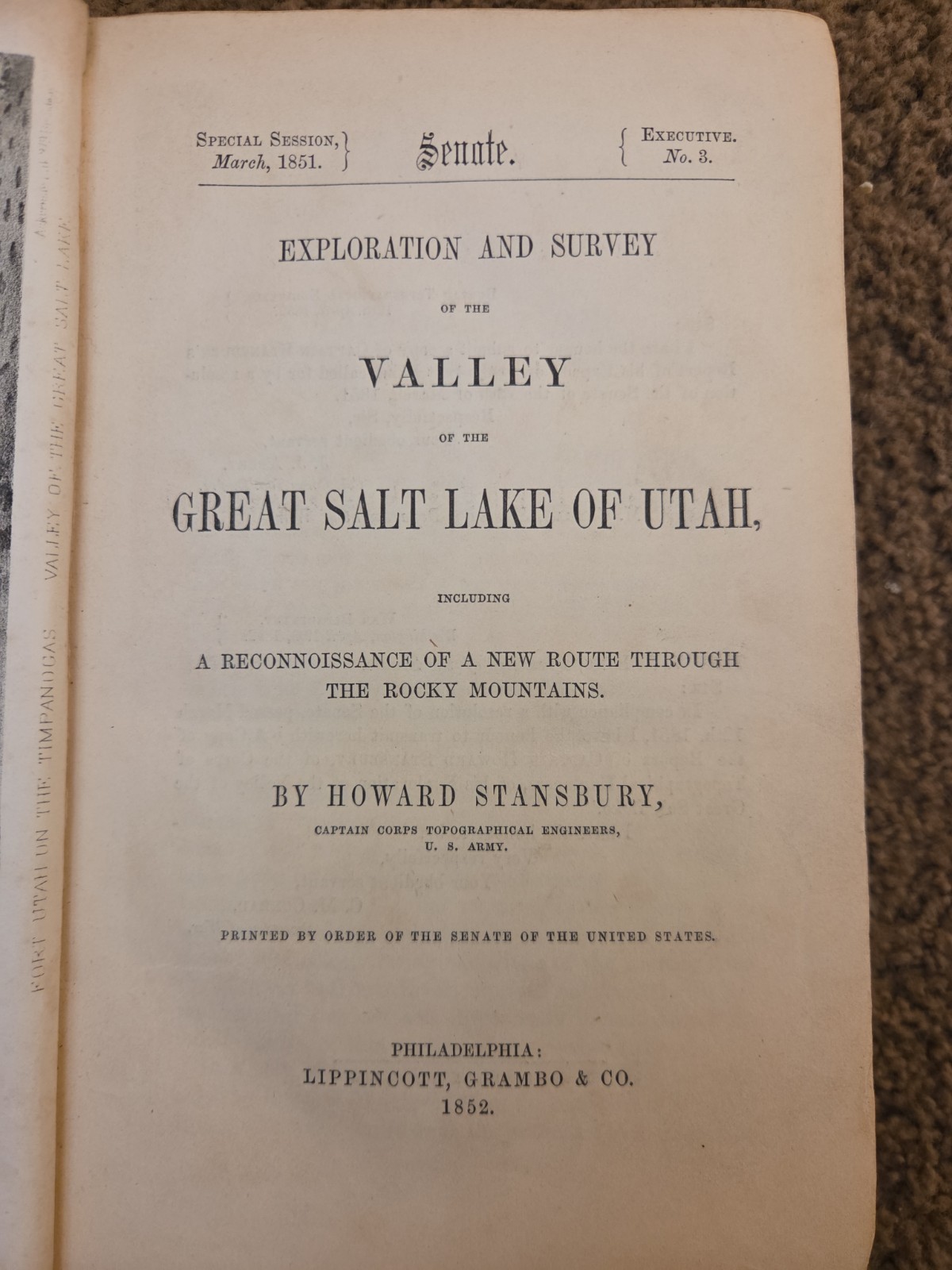 1852 Stansbury’s Expedition Valley Of The Great Salt Lake Of Utah; Illustrations