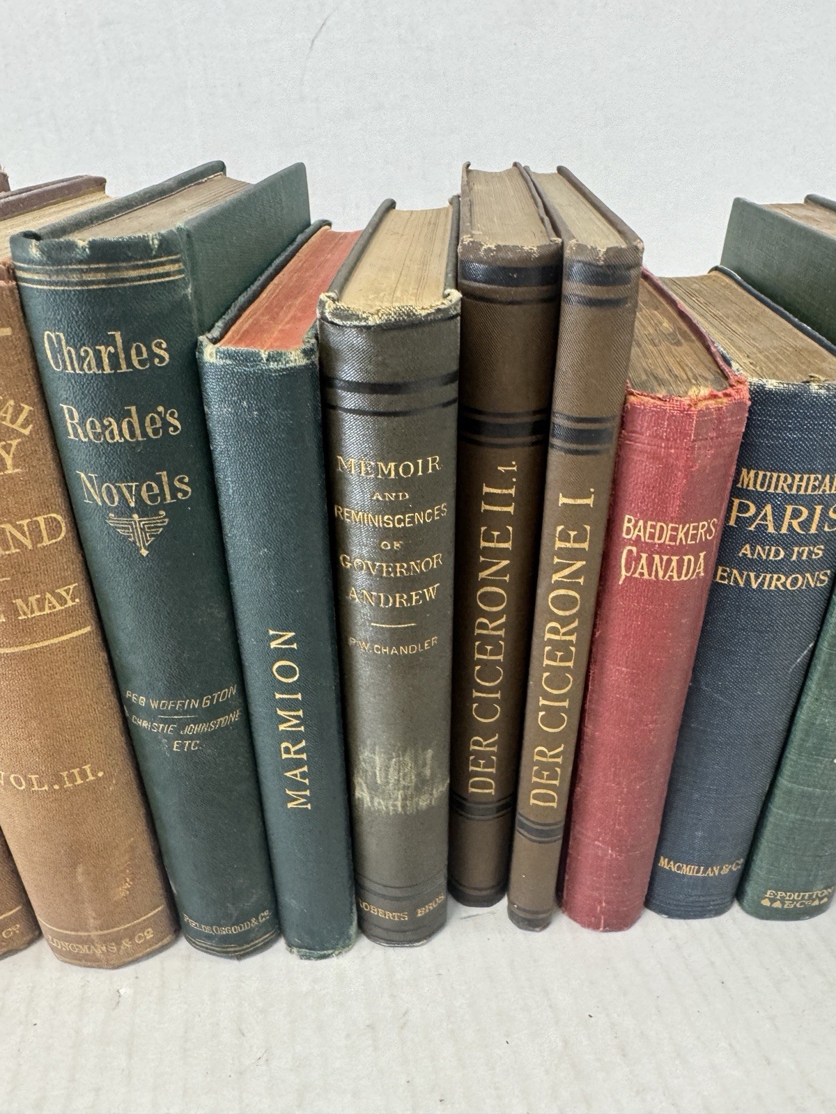 Antique Book Lot (11) – Baedeker, Erskine May, Reade, Walter Scott, Paris