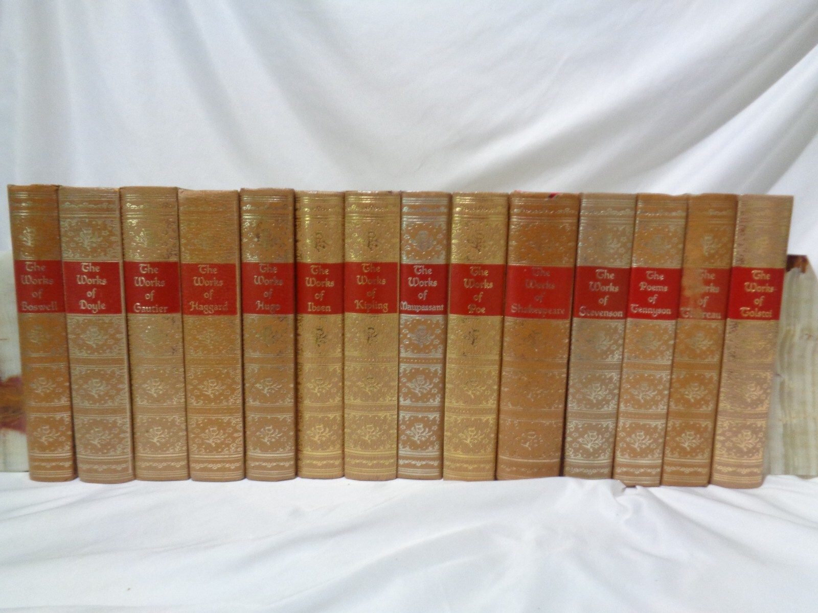 Fabulous Literature Set 14 volumes Maupassant Thoreau Tennyson Tolstoi Poe Hugo