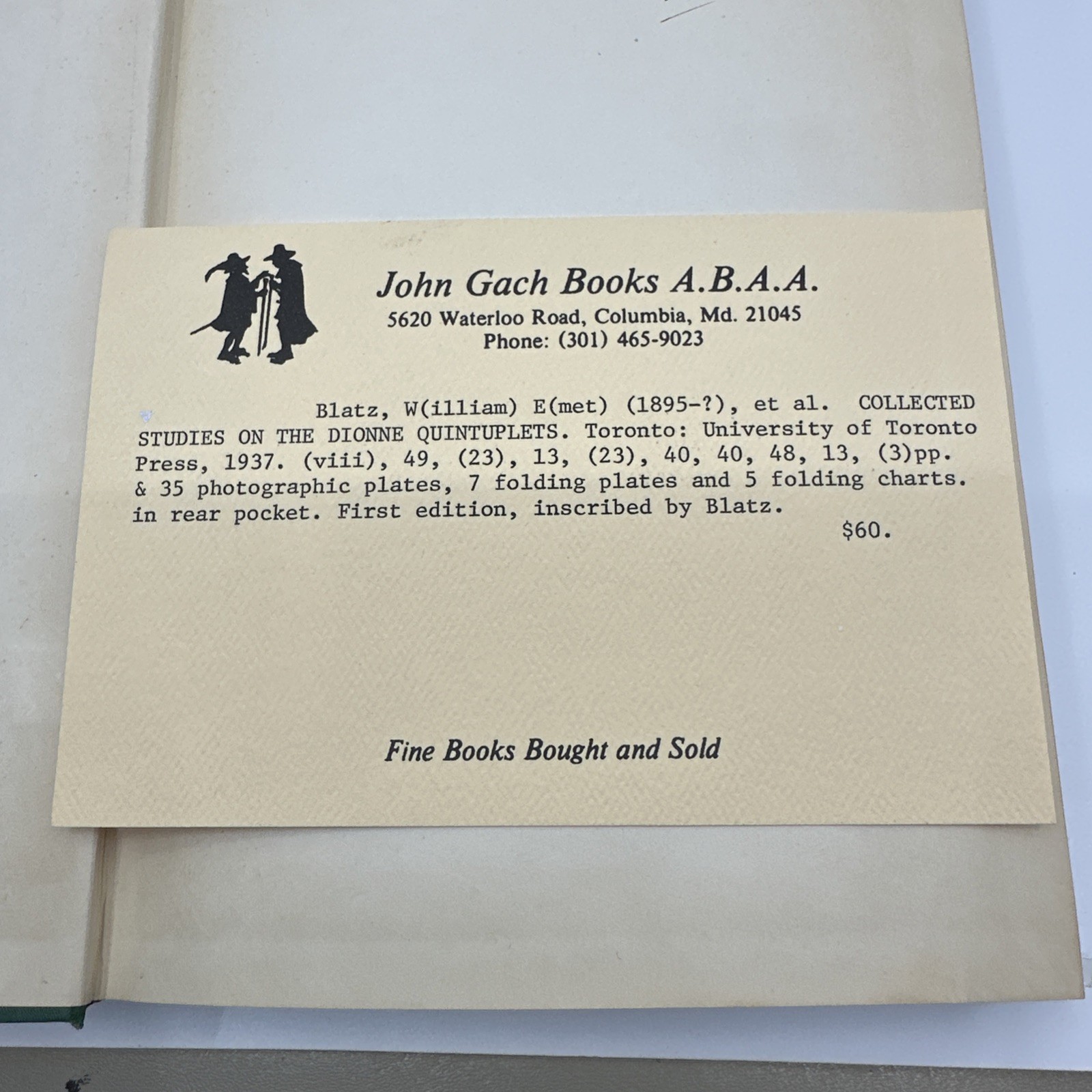 SIGNED Collected Studies Dionne Quintuplets 1937 Gilt (27-5)