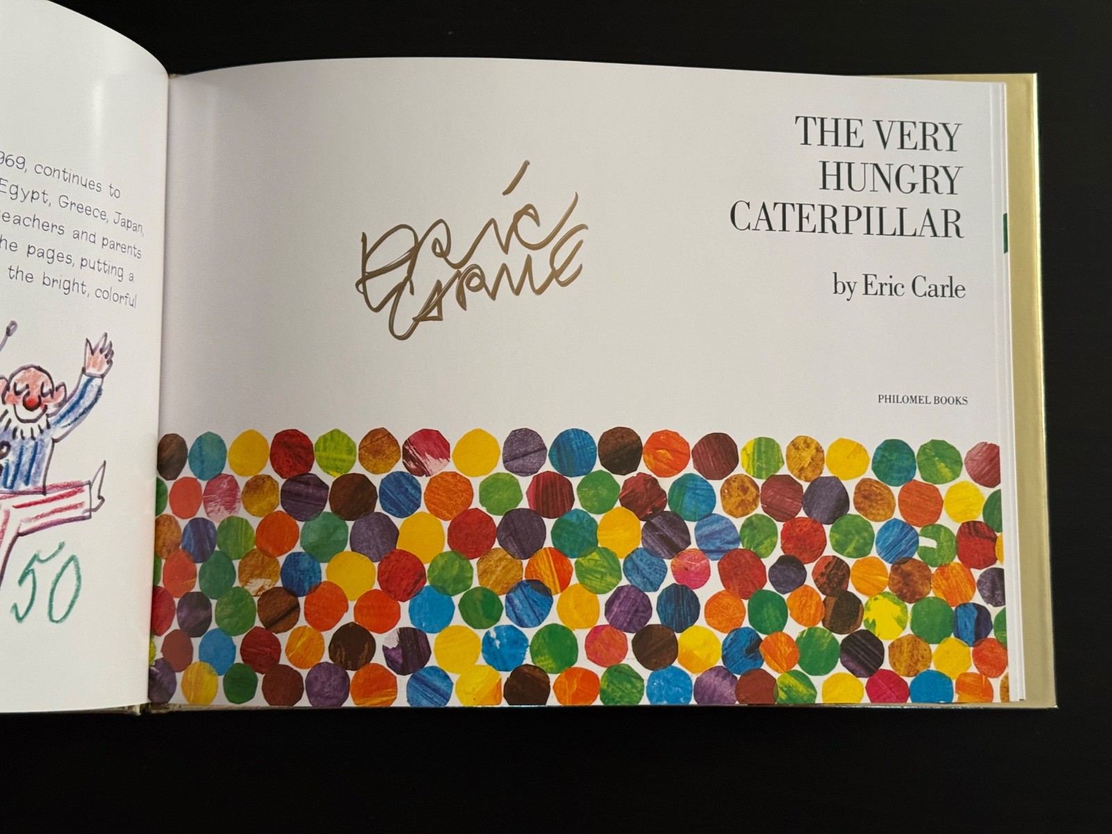 The Very Hungry Caterpillar by Eric Carle SIGNED limited 50th golden edition
