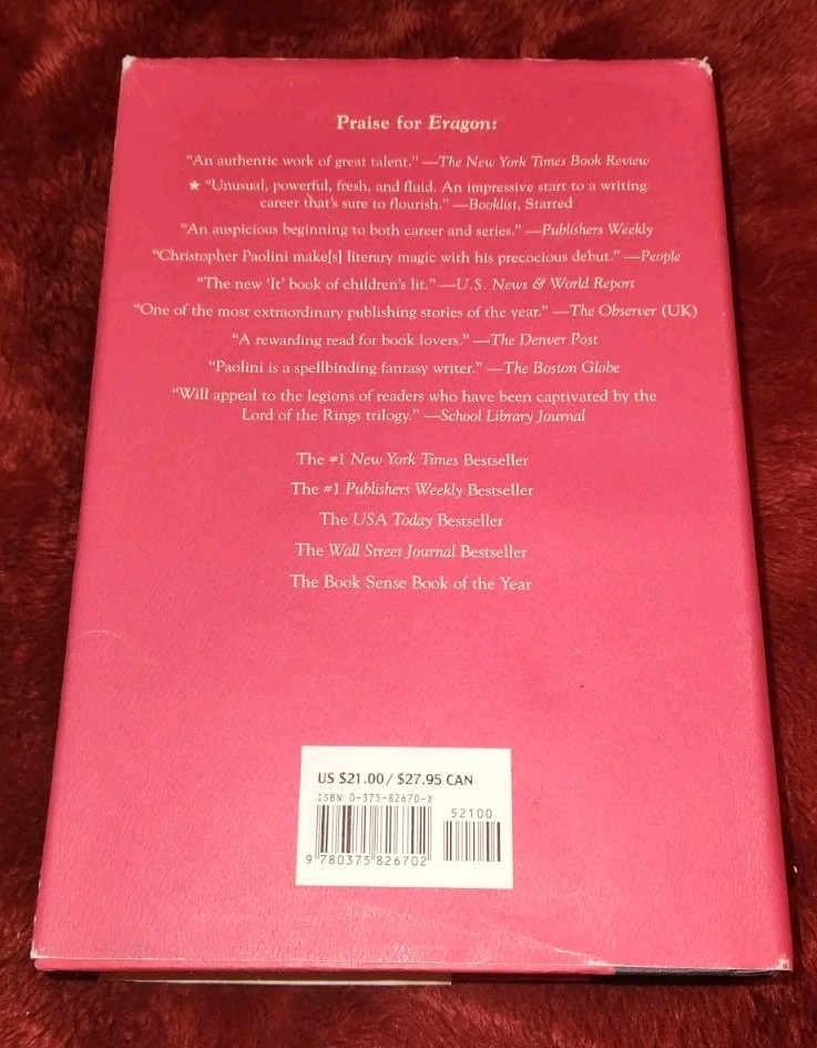 Christopher Paolini Eldest Signed 1st Edition Autographed Hardcover 2005