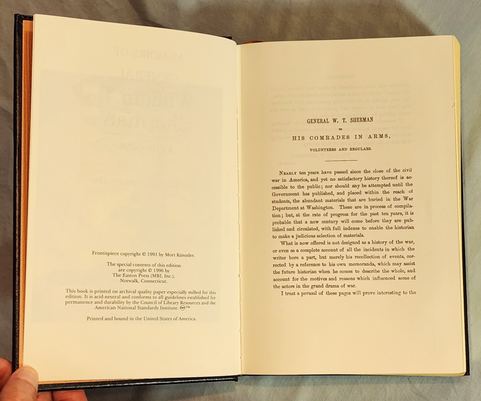 Easton Press Civil War Library: Memoirs of General William T. Sherman. Leather.