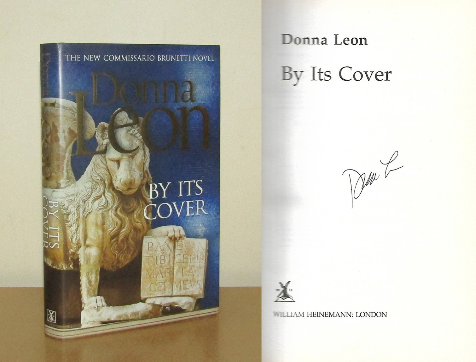Donna Leon – By Its Cover (Brunetti) – Signed – 1st/1st (2014 First Edition DJ)