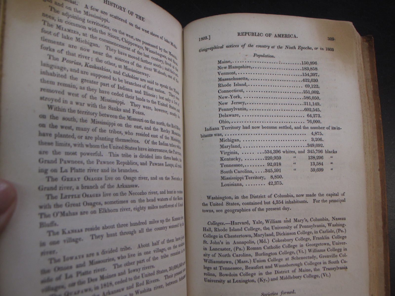 1835 History of United States Emma Willard Republic of America 5th Ed Leather