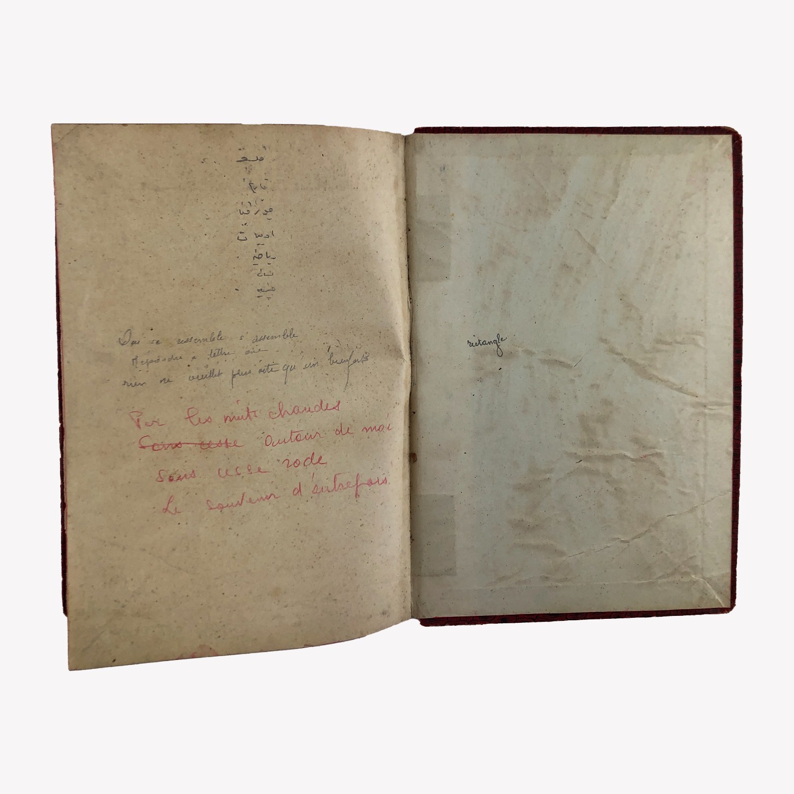 1931 French Literature Student Diary Manuscript Handwriting Book & Famous Poems