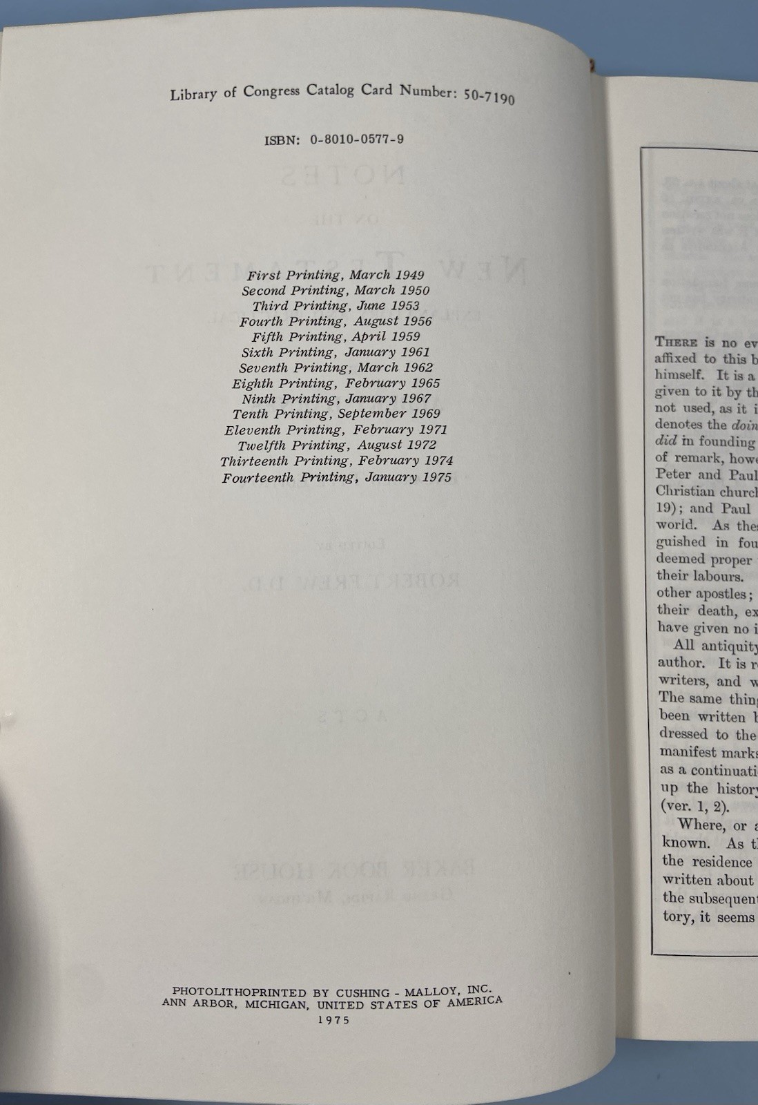 Notes on the New Testament by Albert Barnes Acts (Baker 1975) HC