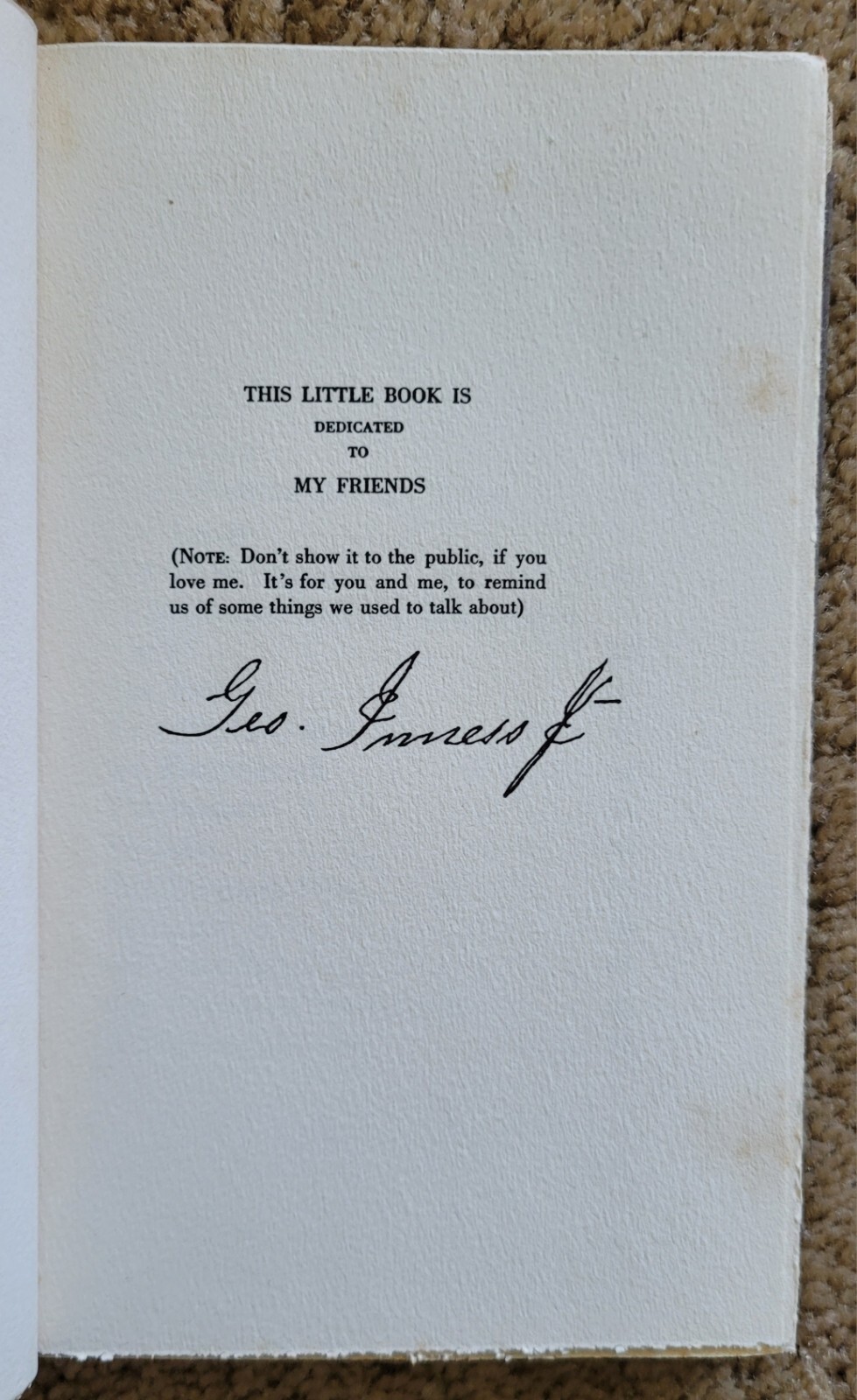 Random Thoughts by George Inness Jr., 1920 Privately Published H/C