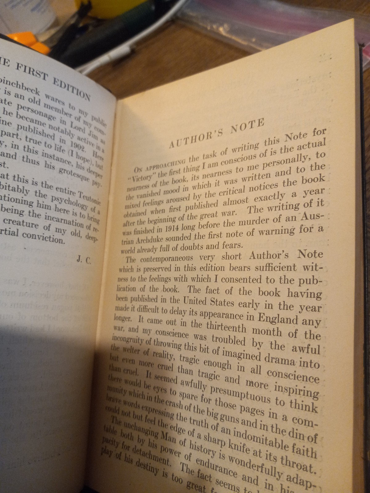 VICTORY – AN ACTION ROMANCE NOVEL BY JOSEPH CONRAD 1923 – FULL LIMP LEATHER ED!!