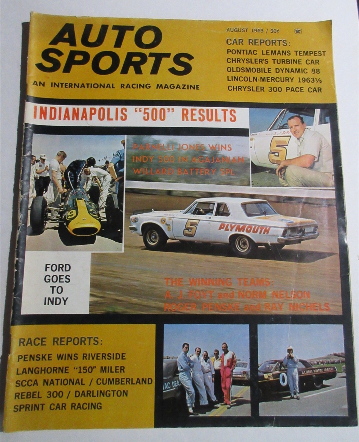 Auto sports International Racing Magazine August 1963 Ford Goes To Indy