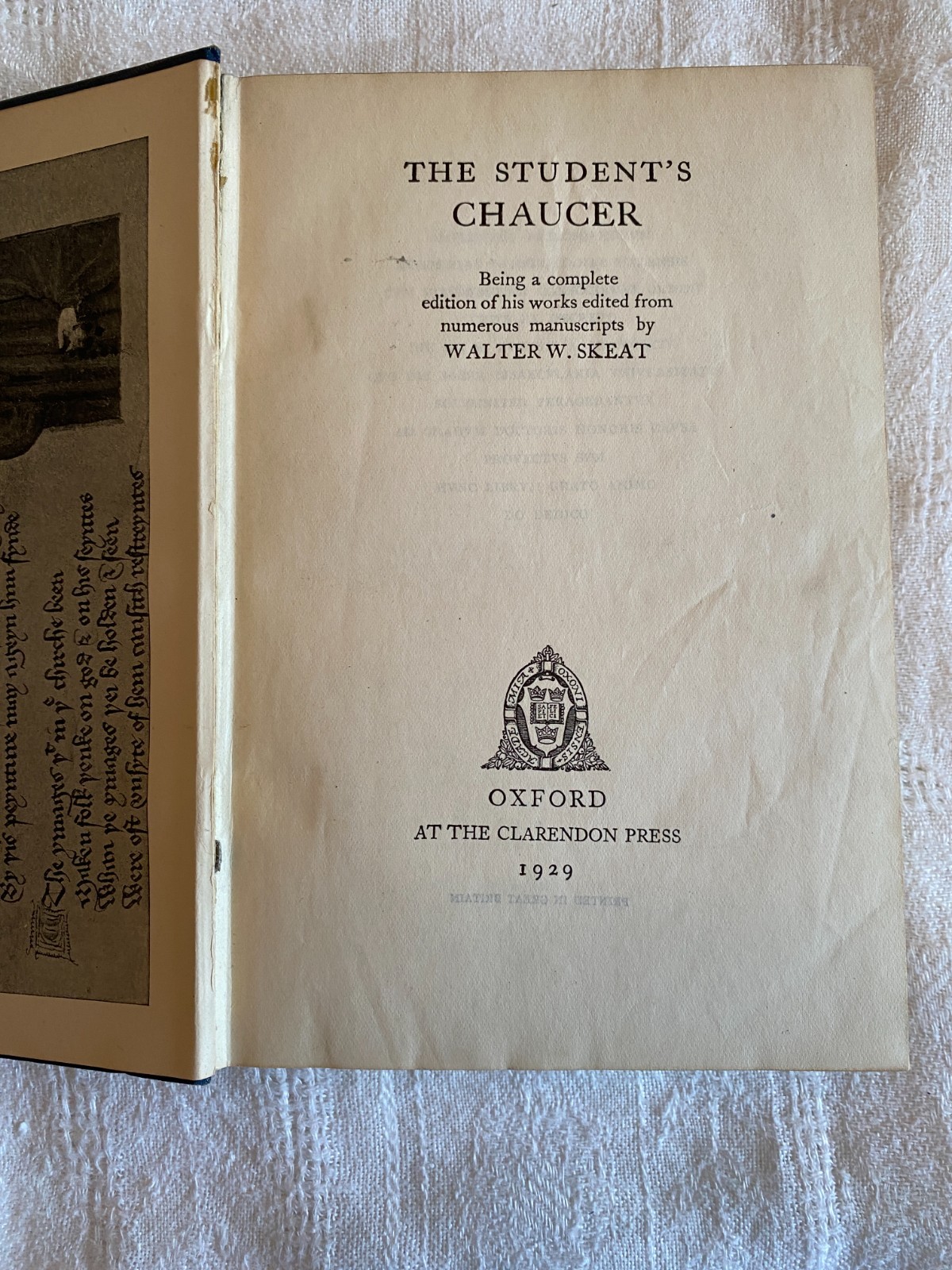 Chaucer’s Works – a complete edition, 1929, Oxford Press