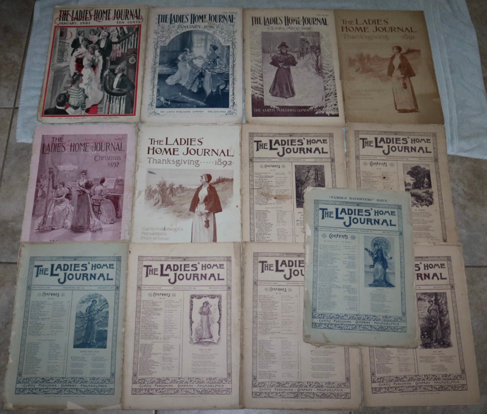 ANTIQUE 1892-1901 THE LADIES HOME JOURNAL MAGAZINE 13 ISSUES