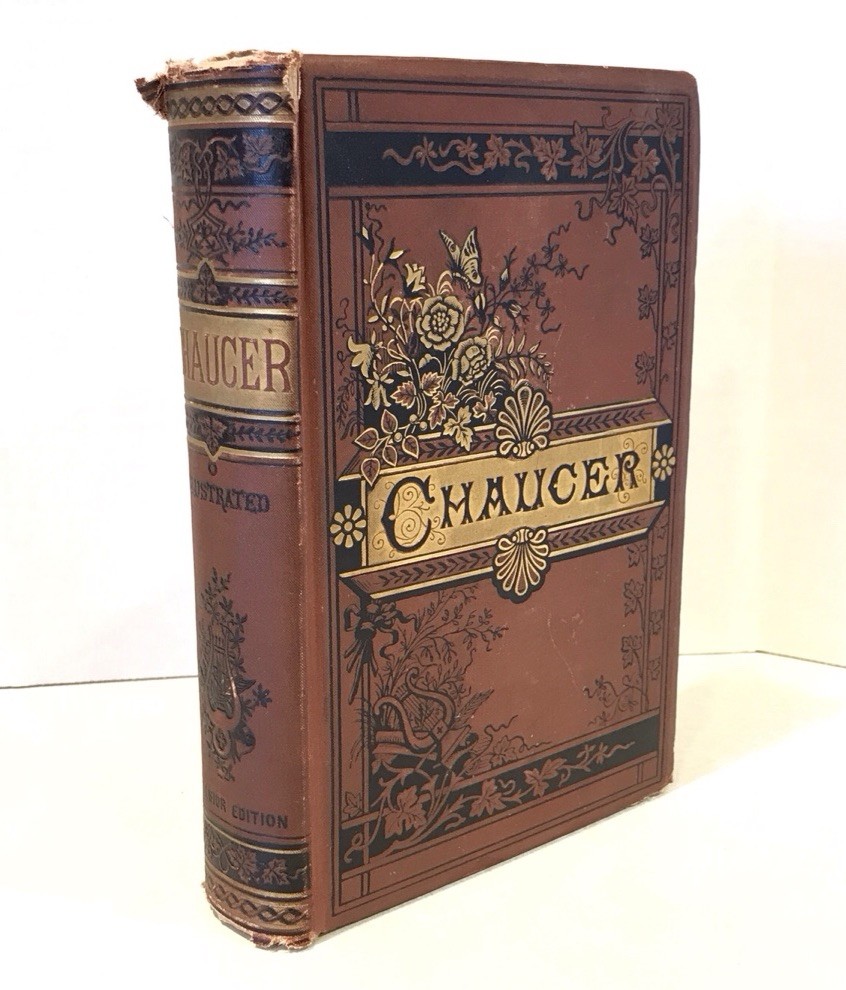 1882 Geoffrey CHAUCER Canterbury Tales Poetical Works RARE Hardcover Book Illust