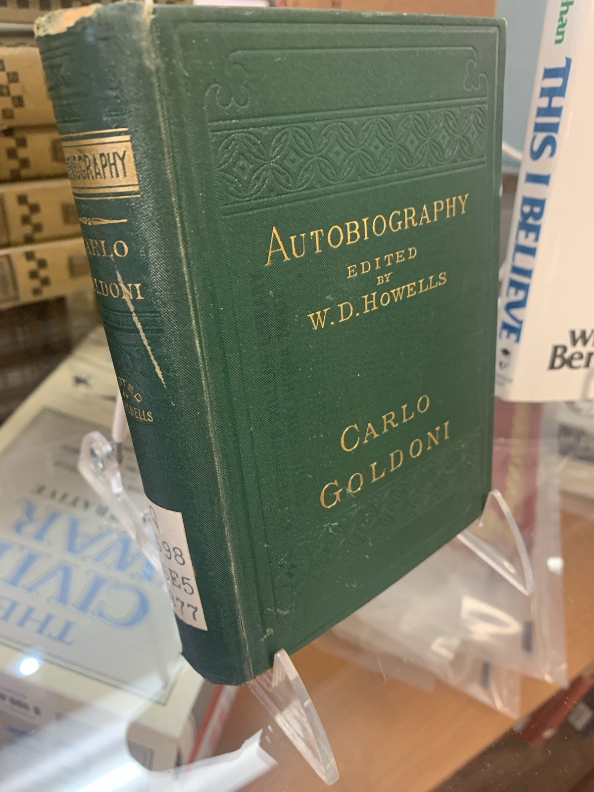CARLO GOLDONI AUTOBIOGRAPHY – 1877 – Nice Rare