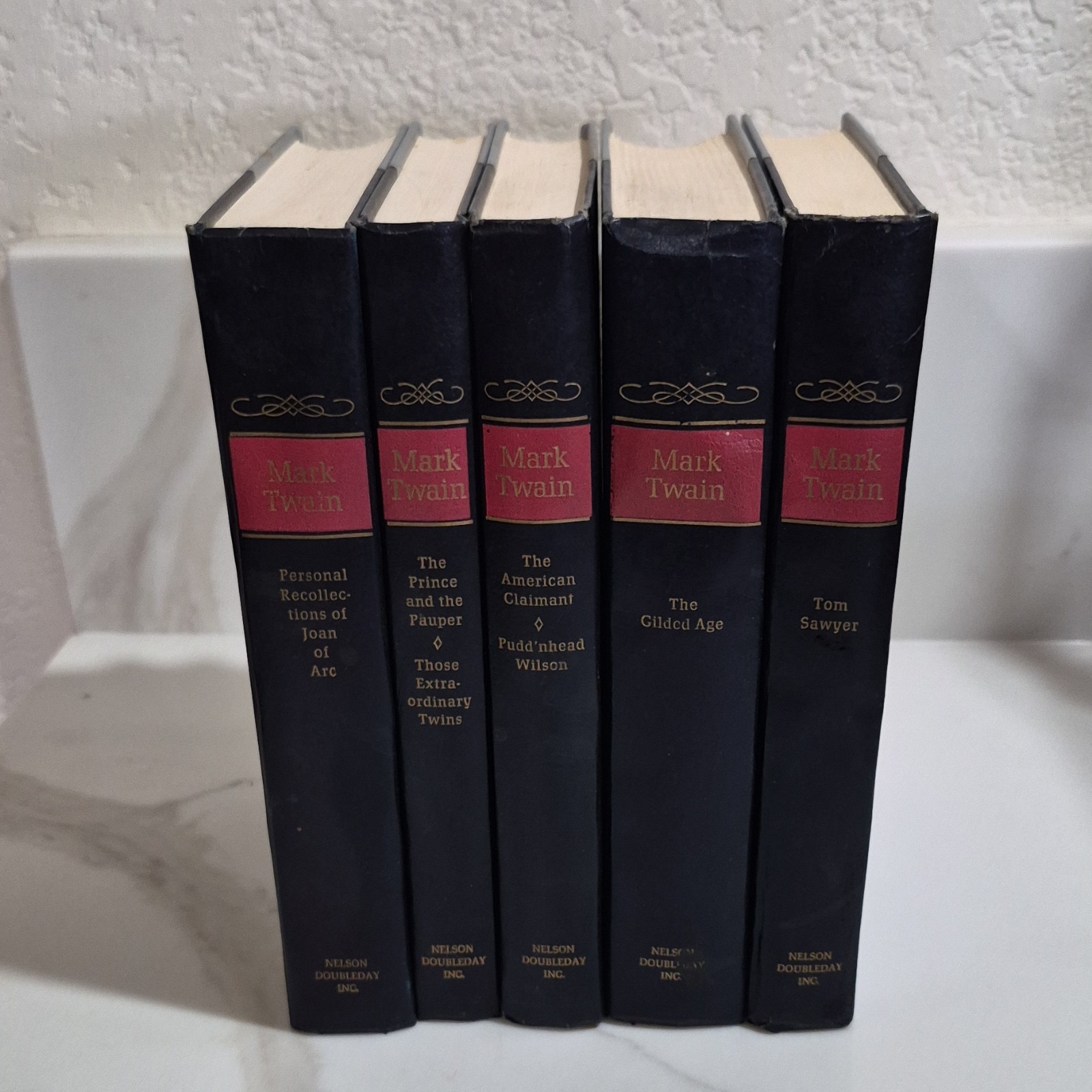 Mark Twain • Nelson Doubleday Inc. • Hardcover • Tom Sawyer • Gilded Age • Set