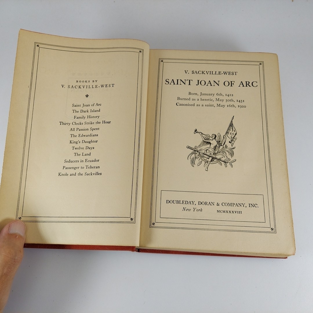 Saint Joan Of Arc V. Sackville-West 1938 Doubleday, Doran And Company HC