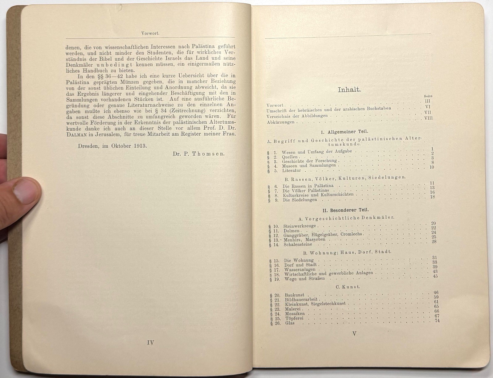 1913 PALESTINE ANTIQUITIES BIBLICAL ARCHAEOLOGY THOMSEN 42 ILLUSTRATIONS GERMAN