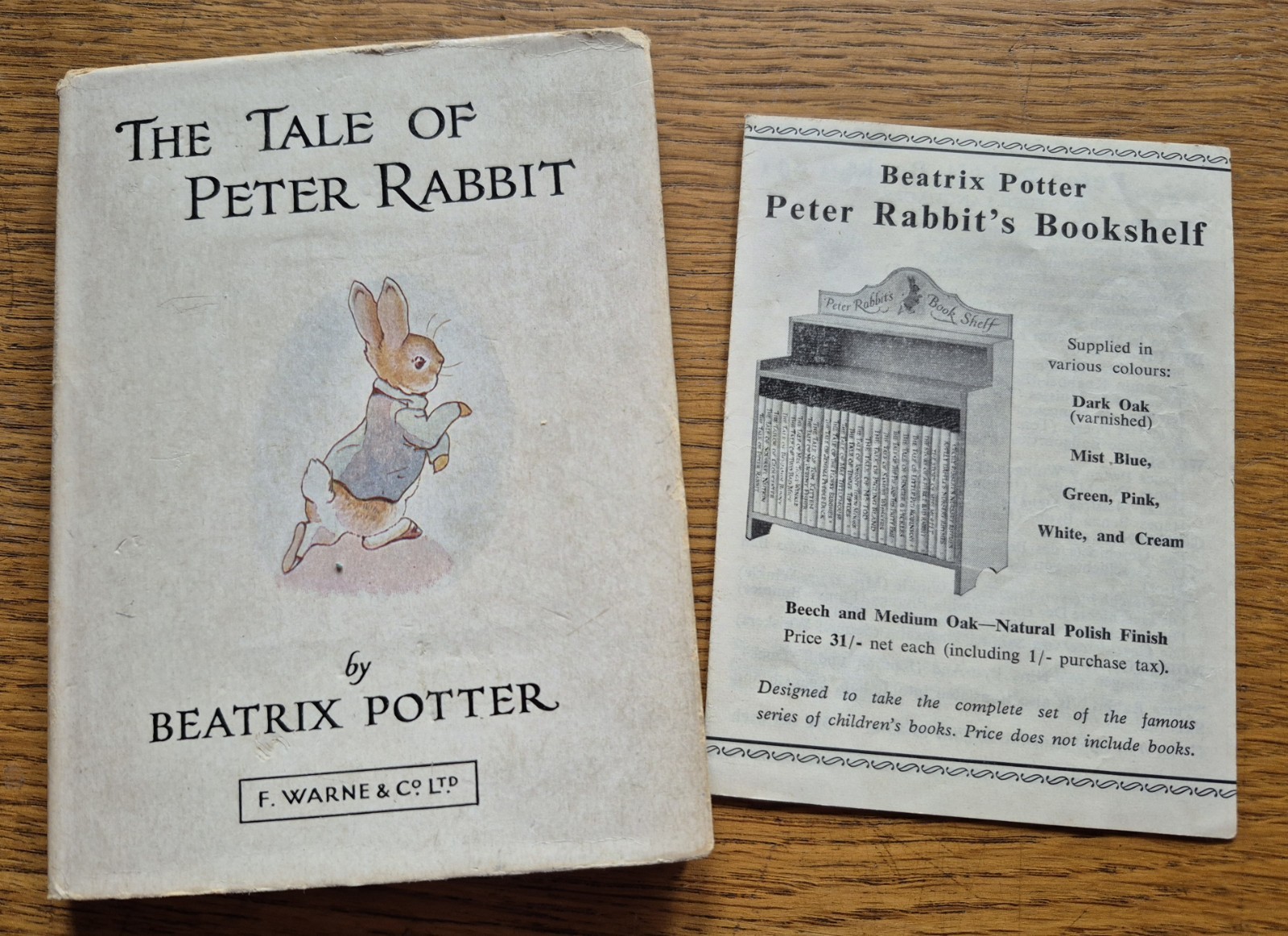The Tale of Peter Rabbit – Beatrix Potter 1958 & Bookshelf, Game, Brochure V/G