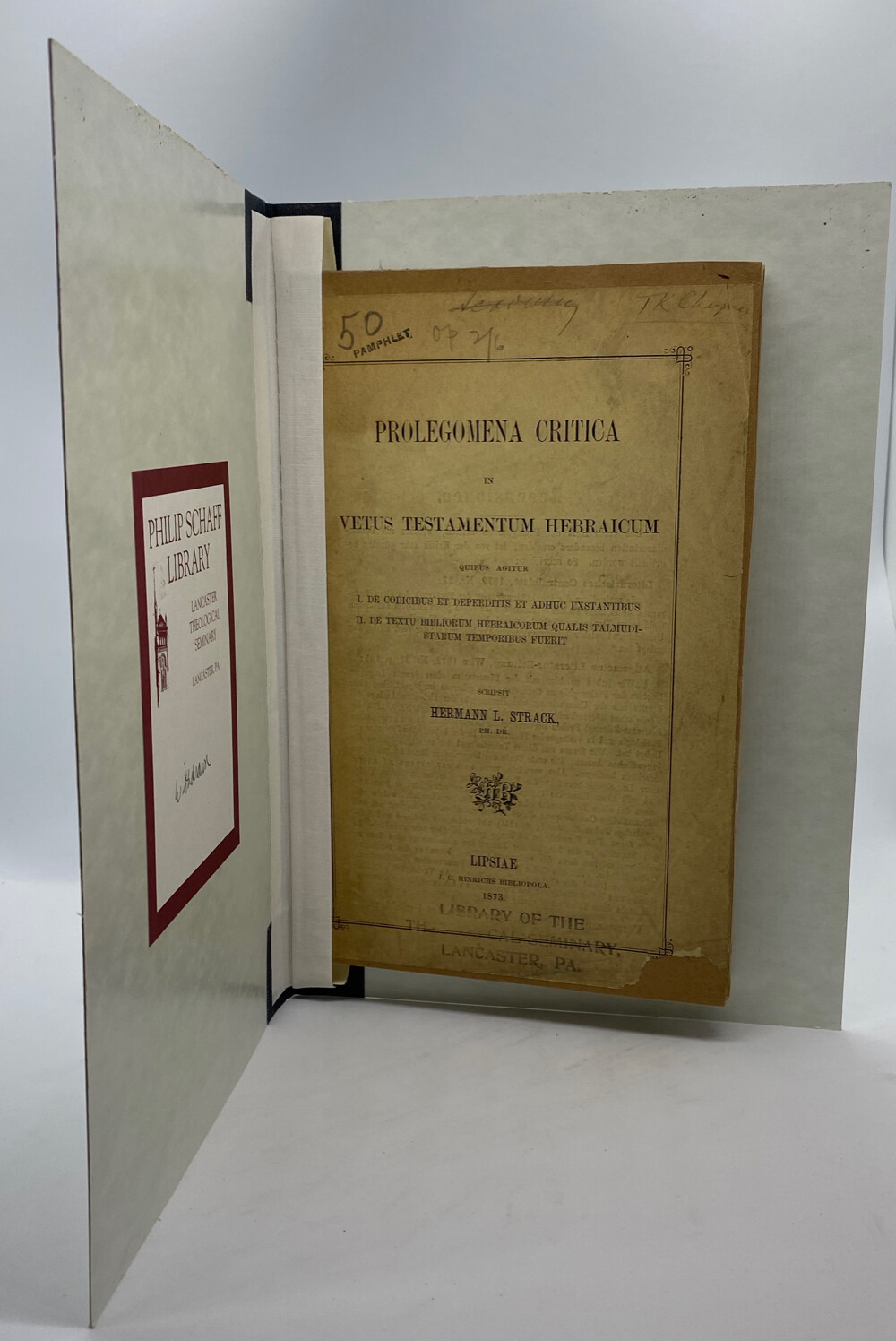 Hermann L STRACK / Prolegomena Critica in Vetus Testamentum Hebraicum etc 1st ed