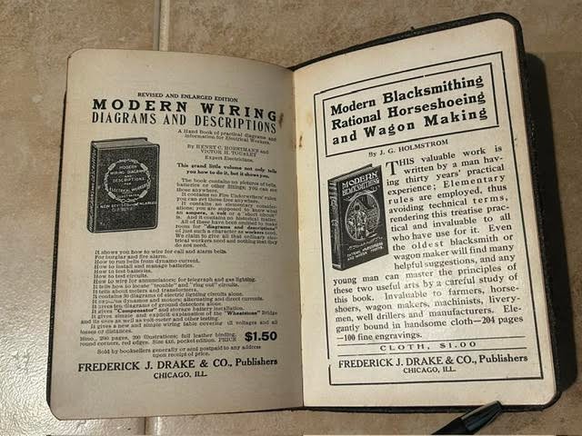 1906 Electrical Wiring and Construction Tables by Horstman & Tousley. Very nice!