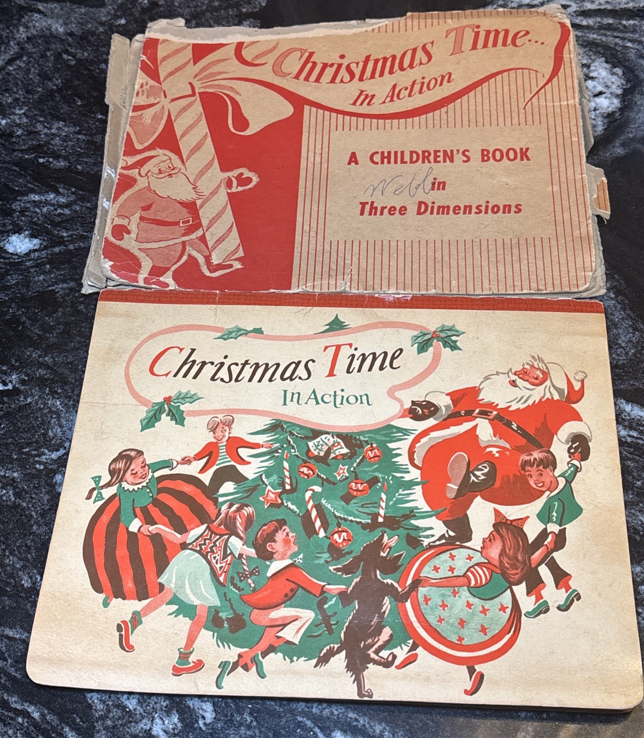 Vintage 1949 Pop-Up Book; Christmas Time In Action -William Kemp Tilley