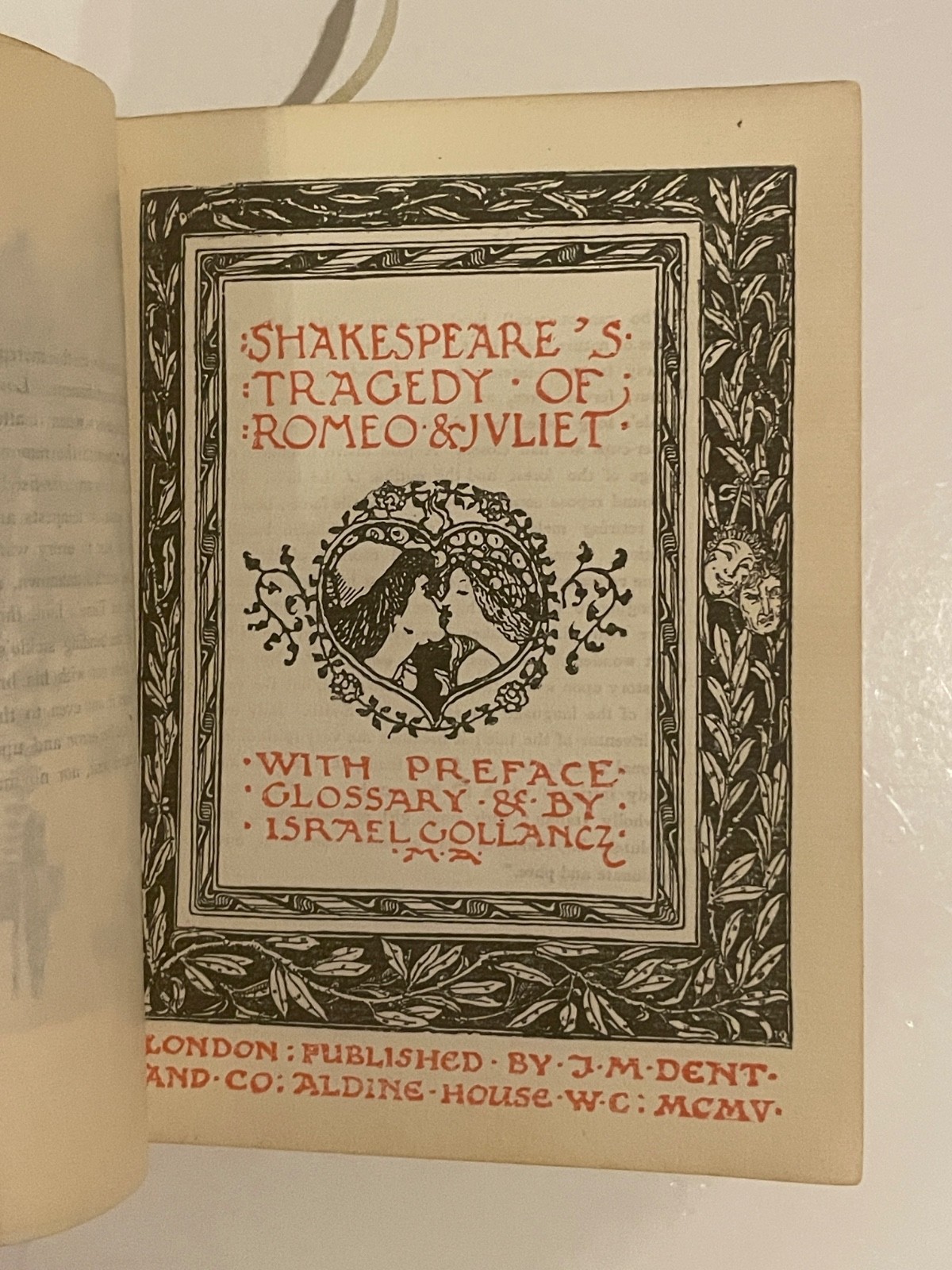 1905 Shakespeare’s Tragedy of Romeo & Juliet 14th Edition J.M. Dent & Company