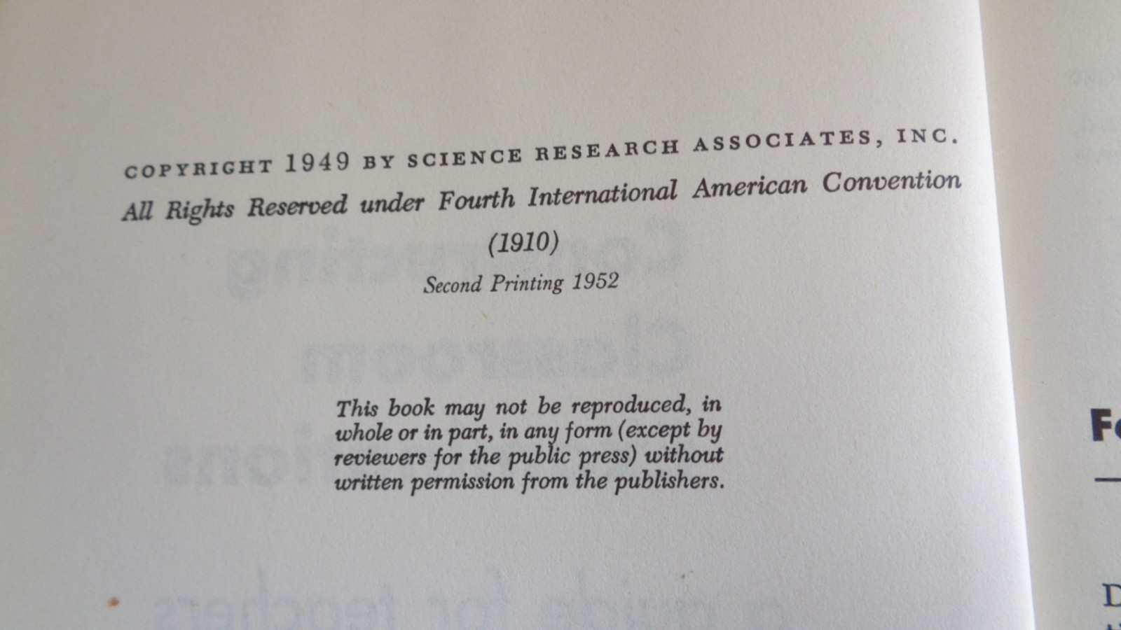 Constructing Classroom Examinations…a Guide for Teachers Ellis Weitzman 1952