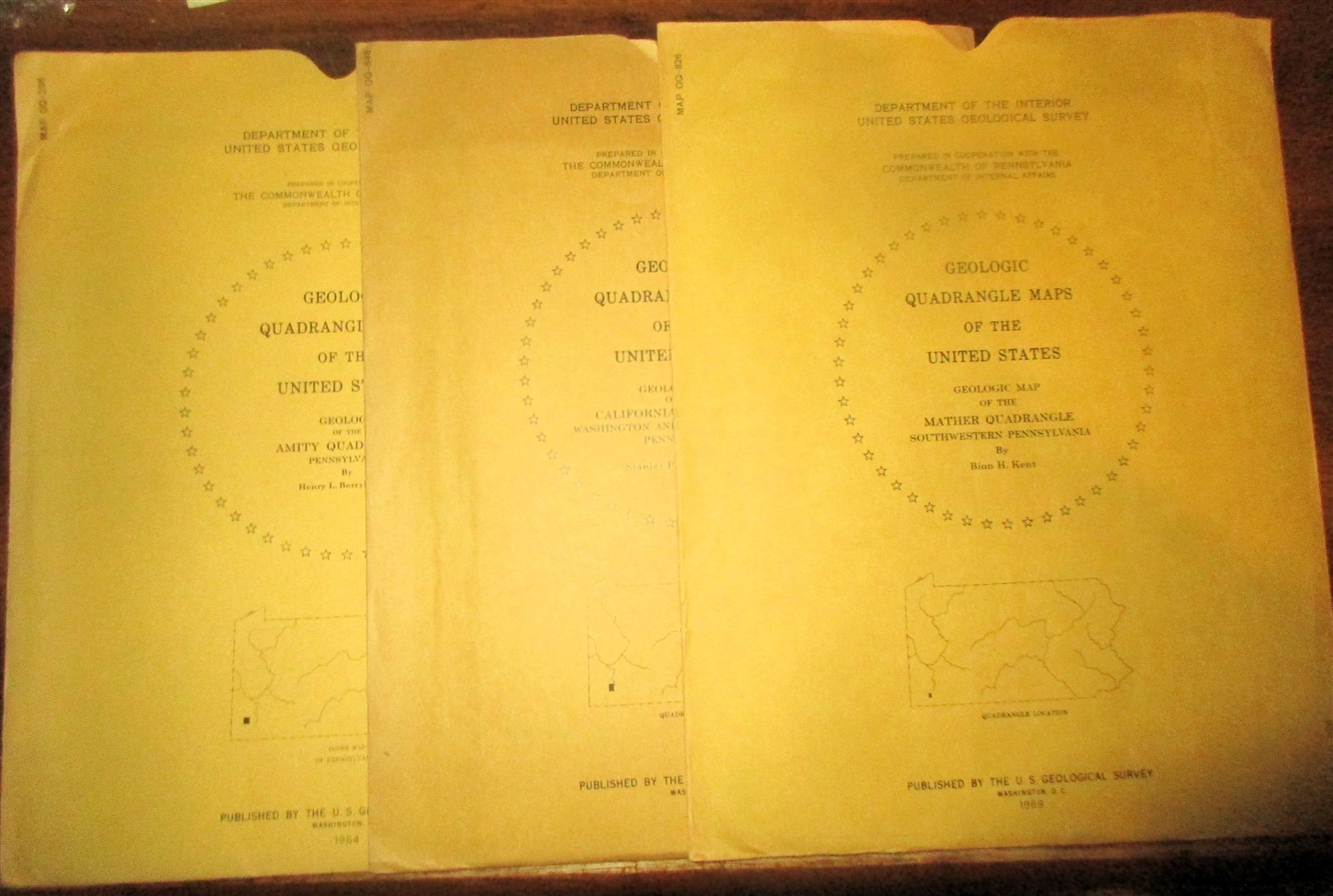 GEOLOGY PALEONTOLOGY SOUTHWESTERN PENNSYLVANIA FIVE (5) BEDROCK QUADRANGLE MAPS