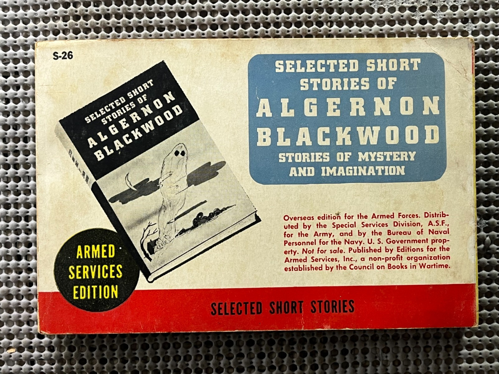 WWII Mystery ~ Selected Stories of Algernon Blackwood ~ Armed Services Edition