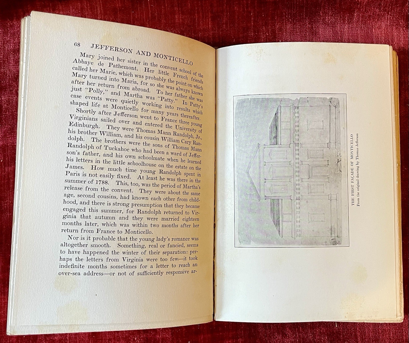 Vintage 1925 Antique Book Jefferson and Monticello Signed Wilstach Illustrated