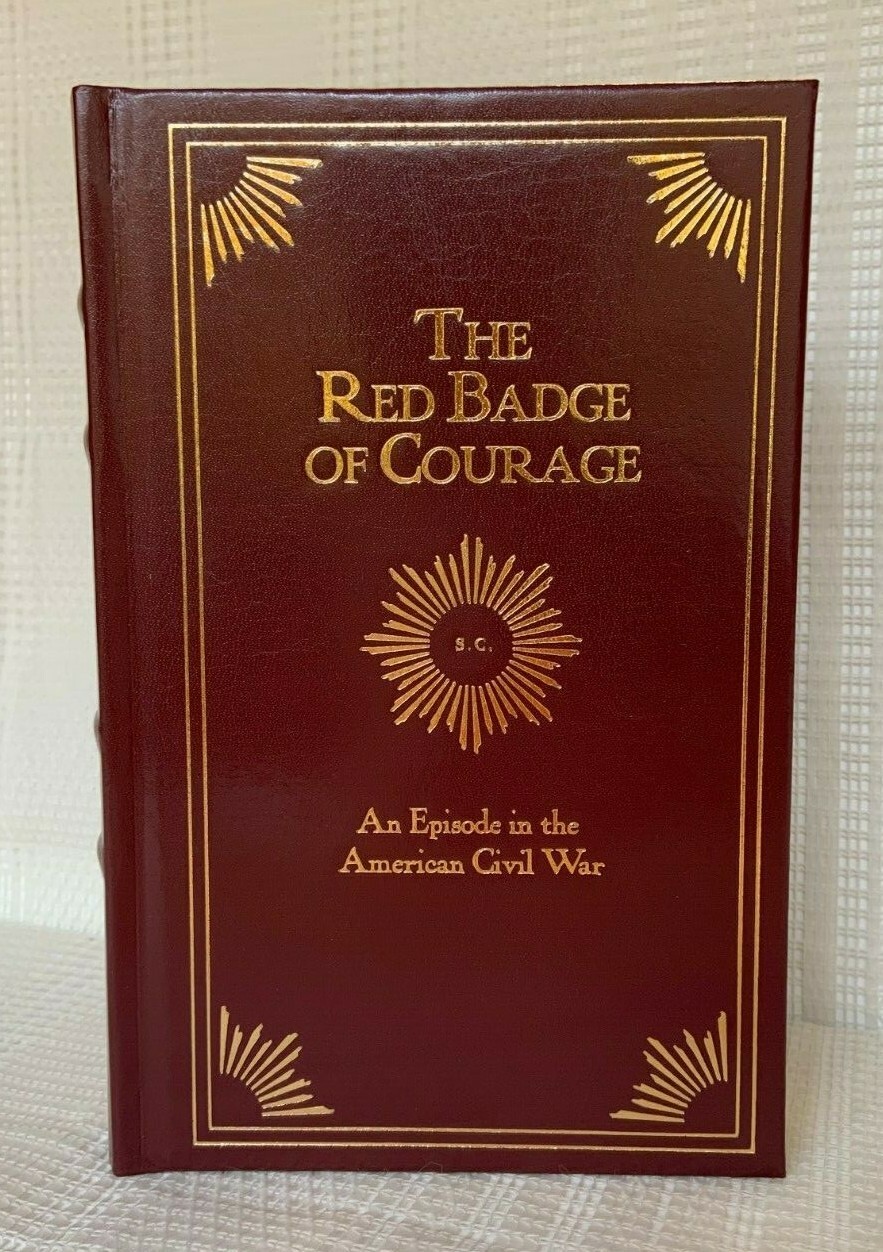 Stephen Crane THE RED BADGE OF COURAGE Hardcover Leather Bound Book Civil War
