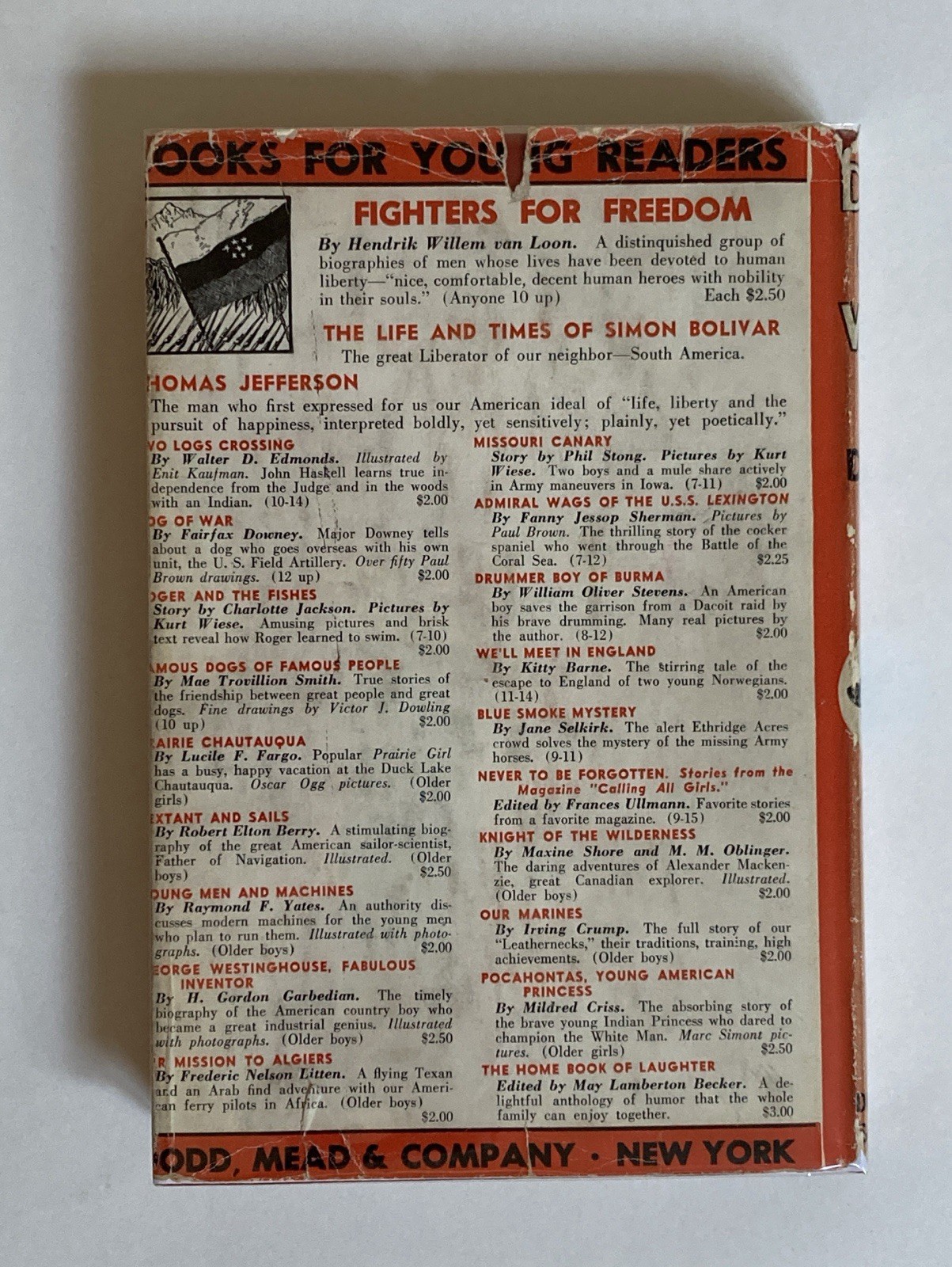 Dog of War by Fairfax Downey; 2nd Printing, 1944, Illustrated, VG+ / VG-