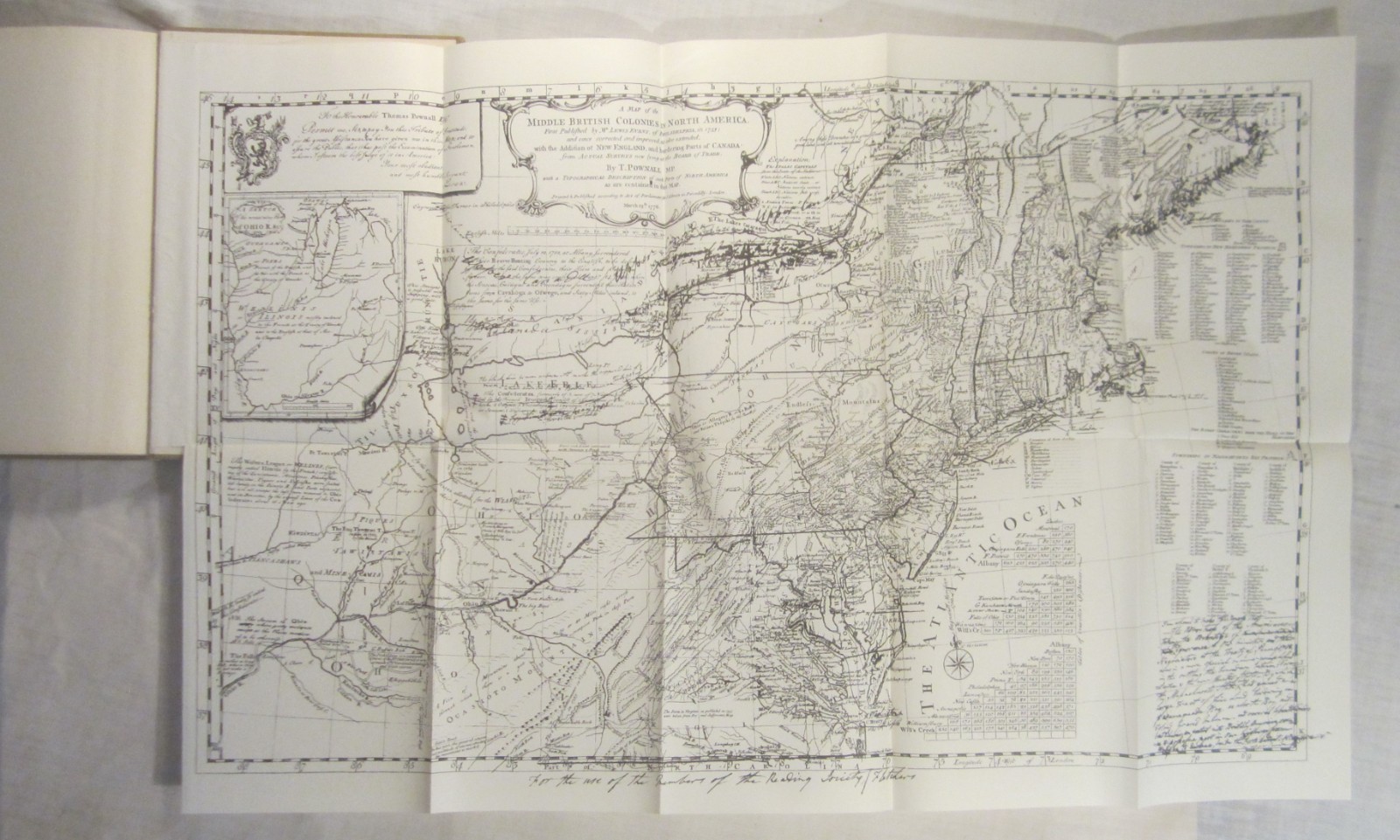 THOMAS POWNALL – Topographical Description, US Dominions – Limited Edition, 1949