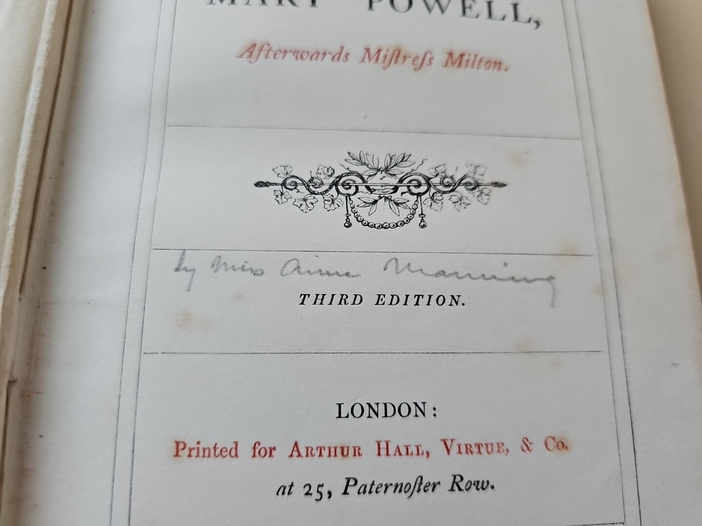 The Maiden & Married Life Of Mary Powell A Manning 3rd Edition 1866 Antique Book