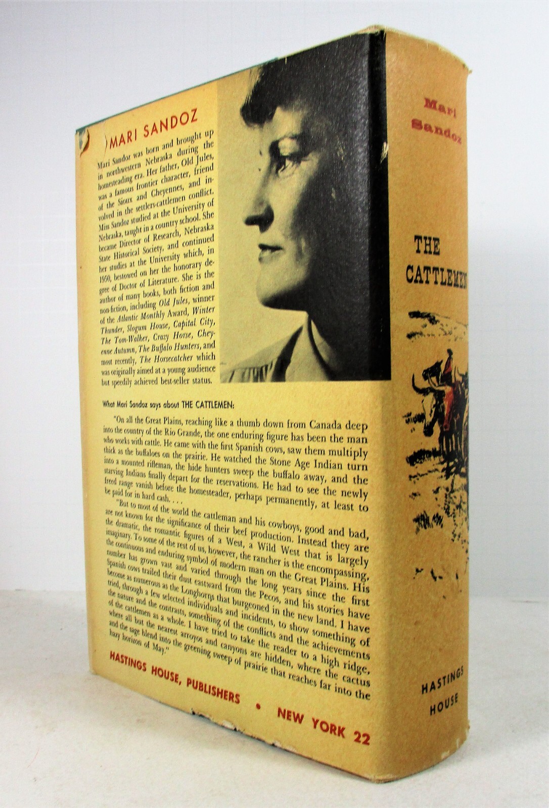 SIGNED LTD ED „The Cattlemen“ Mari Sandoz 1958 Slipcased HC w/DJ Hastings House