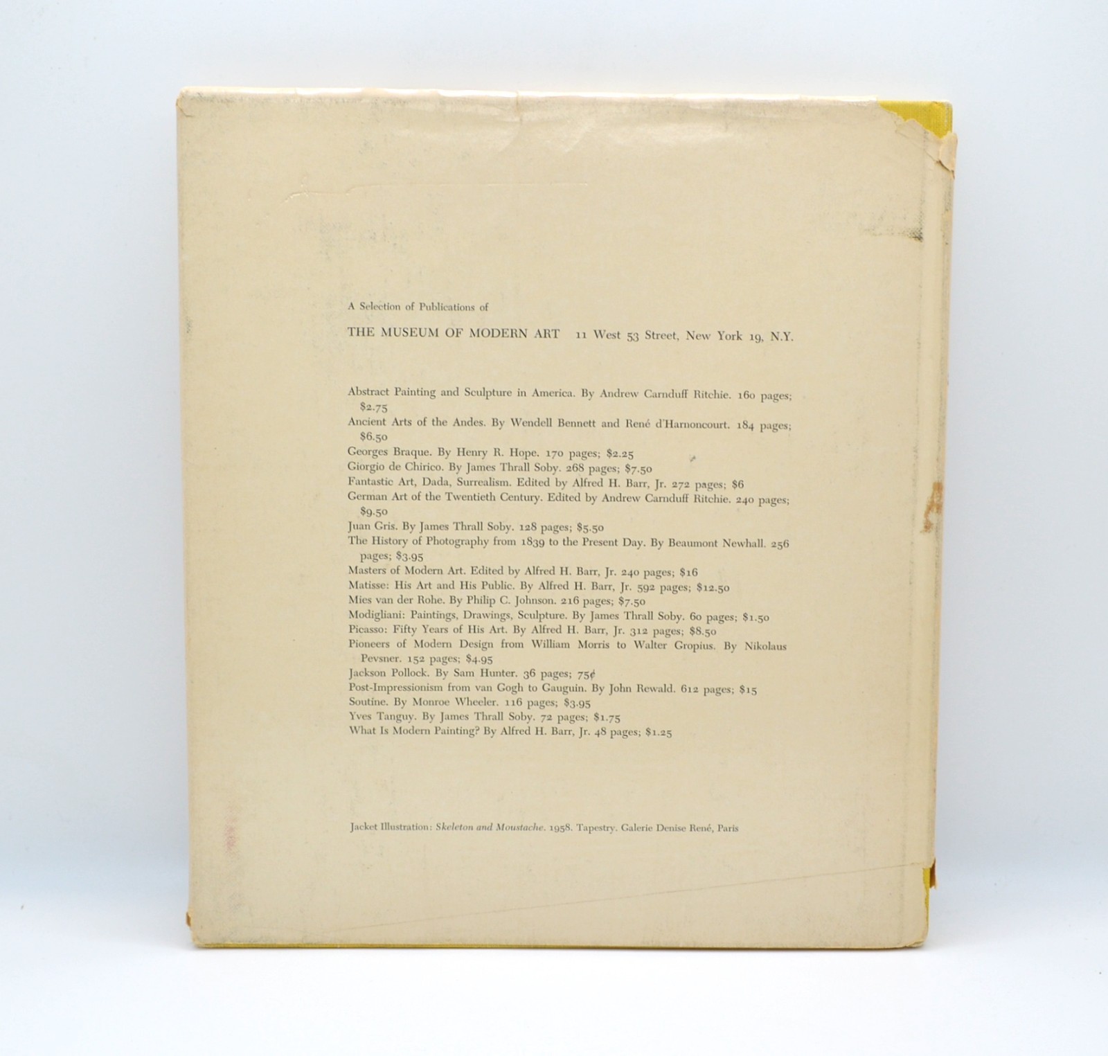 Arp, Museum of Modern Art, HC/DJ, 1958, Artist Exhibition Catalog, DADA,