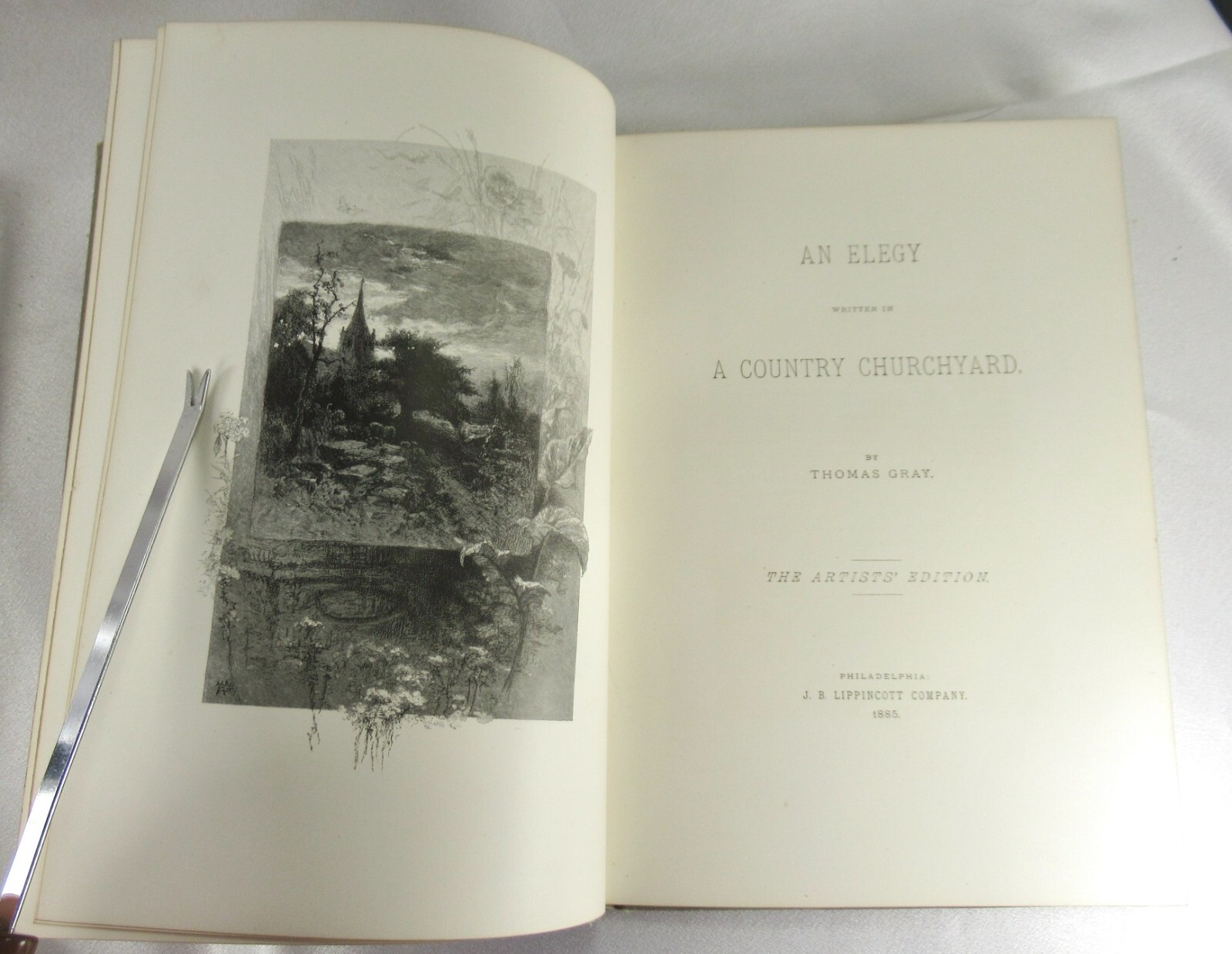 1885 GRAY’S ELEGY ARTIST’S ED THOMAS GRAY LIPPINCOTT HB 22 ENGRAVINGS A B FROST