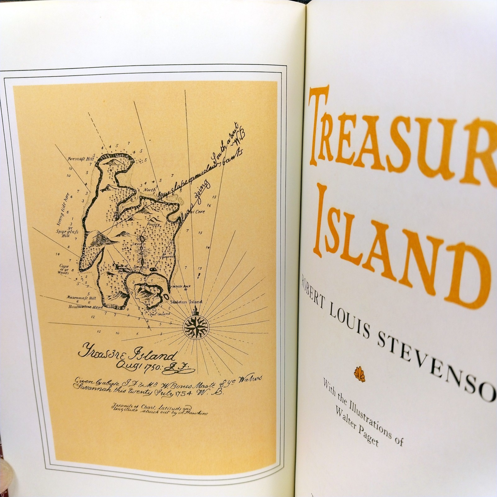 Franklin Library 1981 Treasure Island Stevenson Leatherette 3 Hubs Gilt Like New