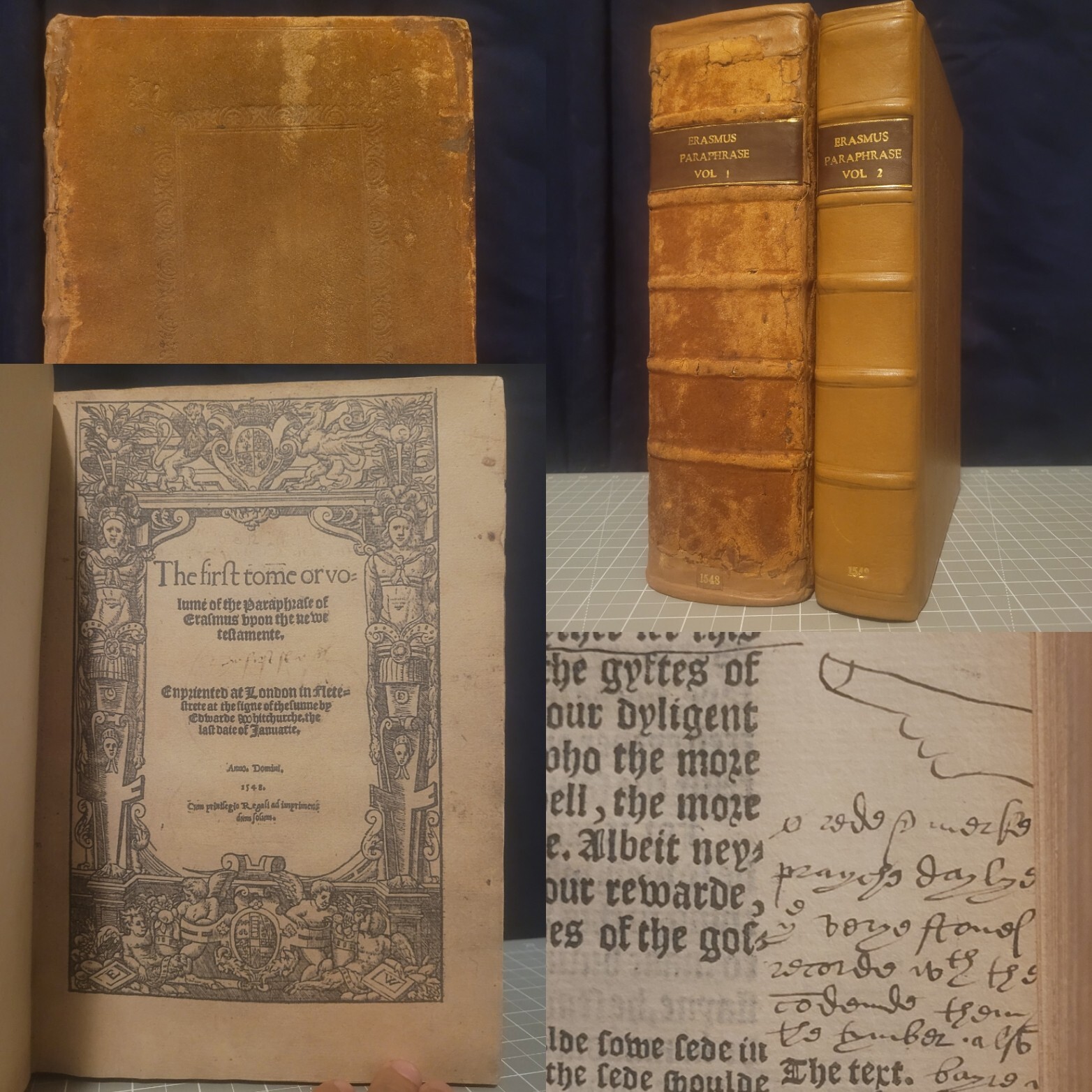The Paraphrase of Erasmus 1548-1549 ~ First English Edition ~ Heavily Annotated