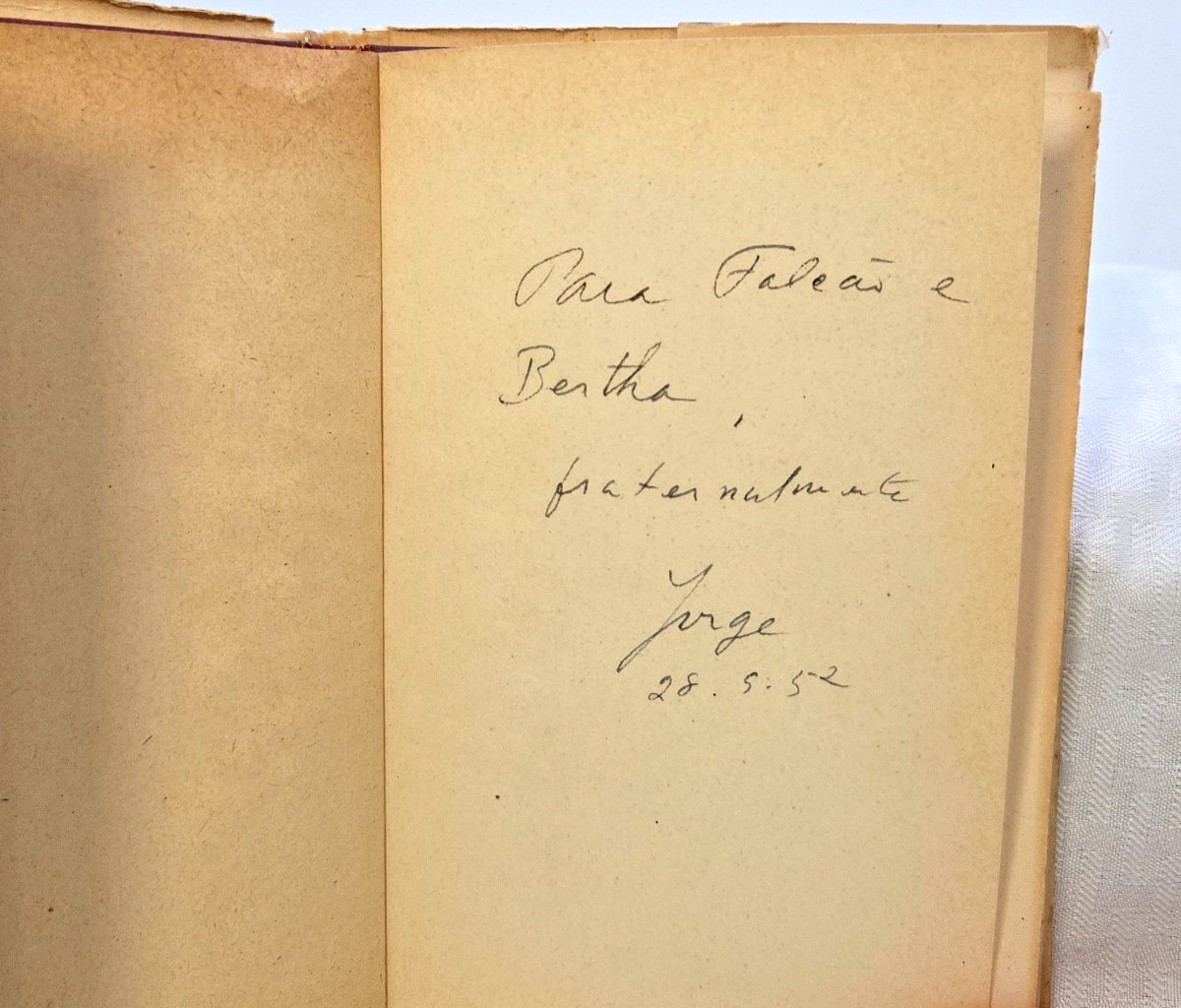 Signed Jorge De Lima Poems Vintage Book -Inscription/Signed by Author – 1952
