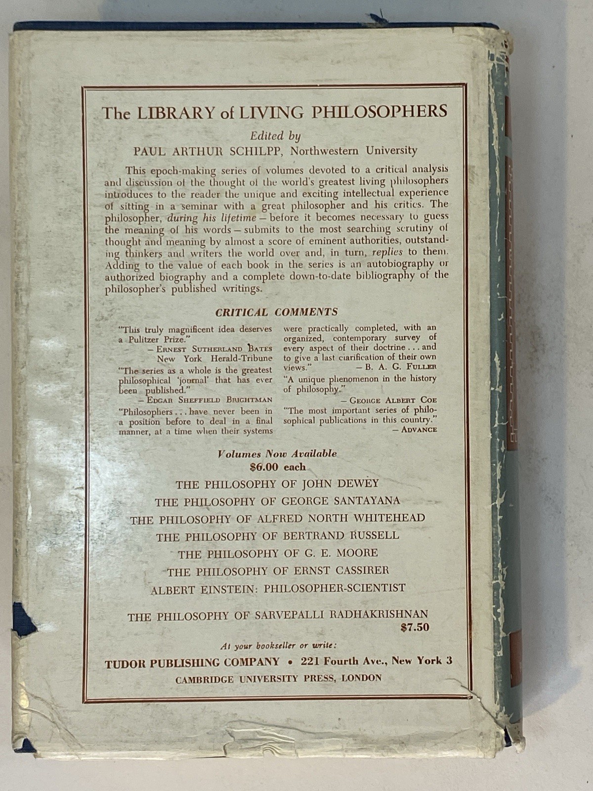 ALBERT EINSTEIN: PHILOSOPHER-SCIENTIST by Schilpp 2nd ed 1951 HCDJ Su-shu Huang