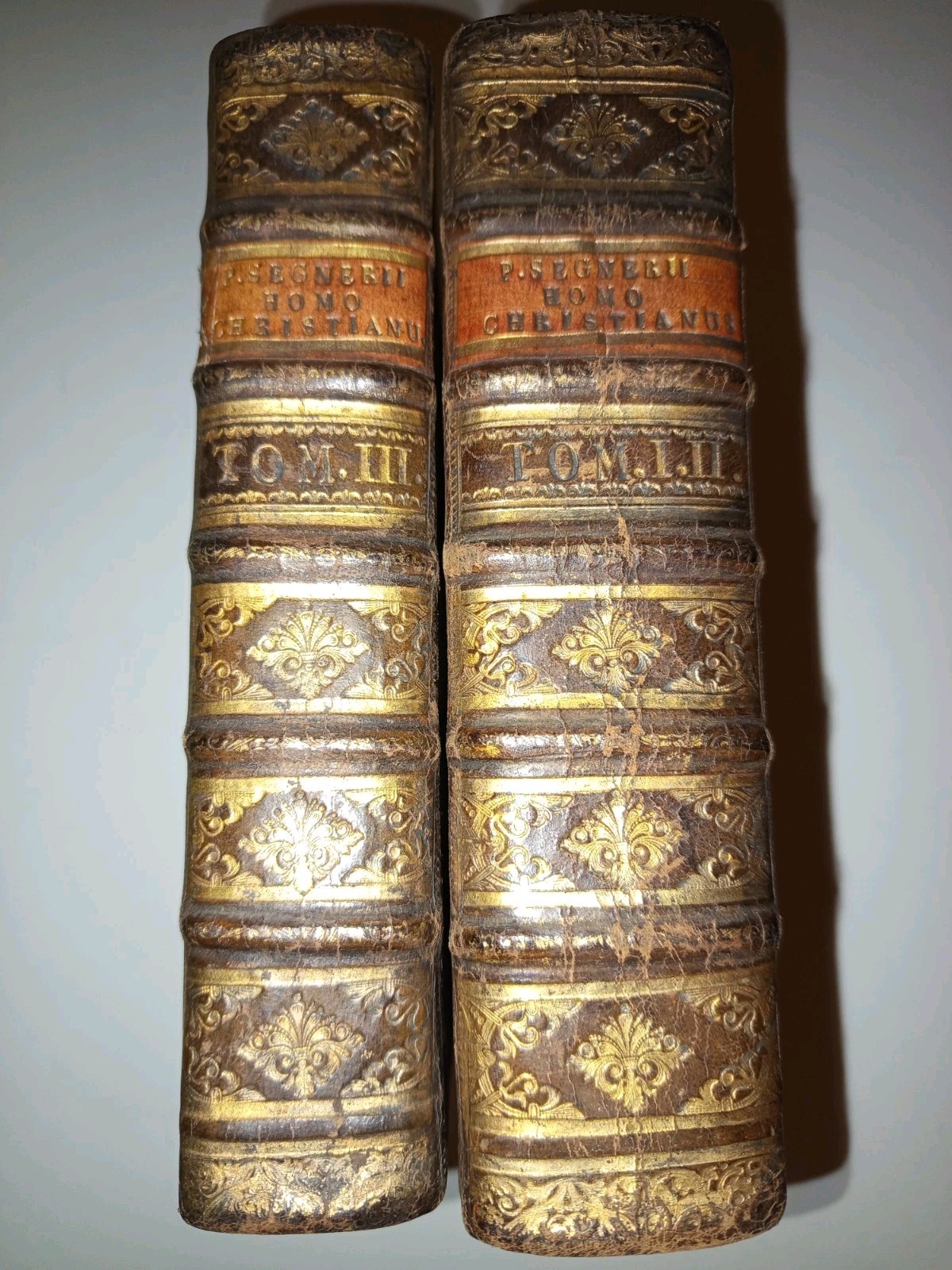 2 volumes HOMO CHRISTIANUS by R.P.PAULO SEGNERI 1749 GREAT FORMAT