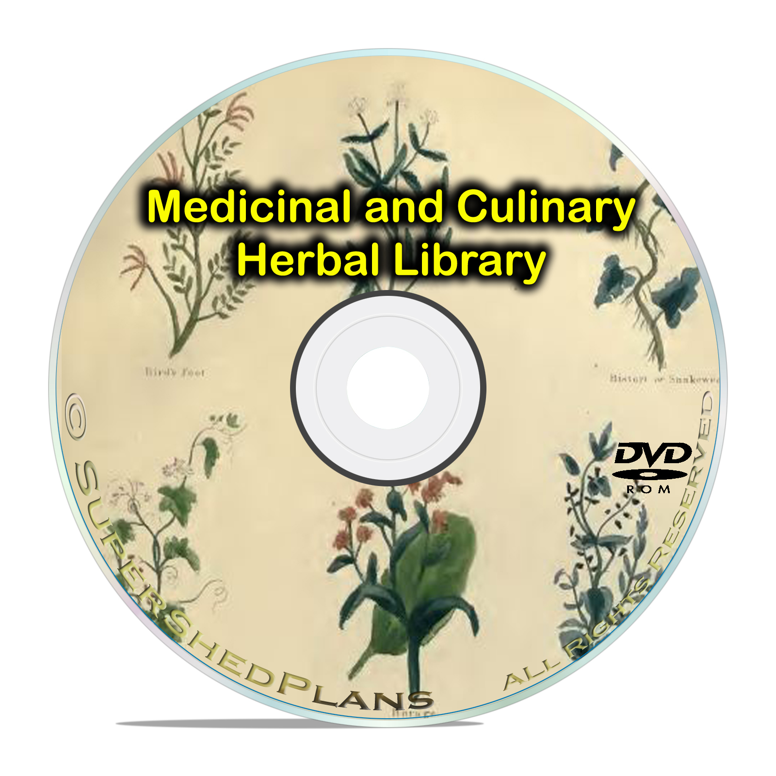Growing Medicinal & Culinary Herbs, Garden Herbal Healing – 96 books DVD CD B59