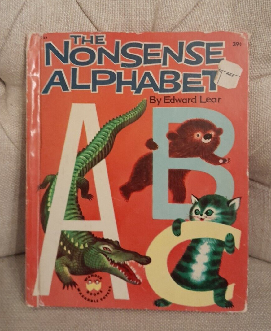 THE NONSENSE ALPHABET by Edward Lear, illustrated by Art Seiden 1959 Wonder Book