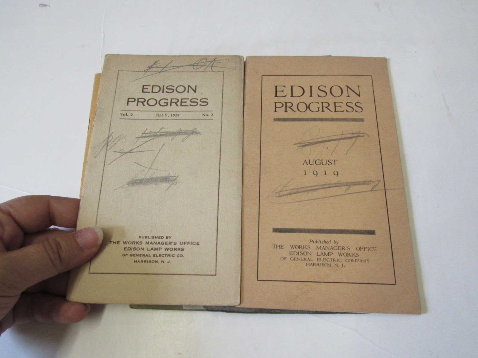 8 Issues Edison Progress, 1919-20, Edison Lamp Works, Vol. 1, No. 1