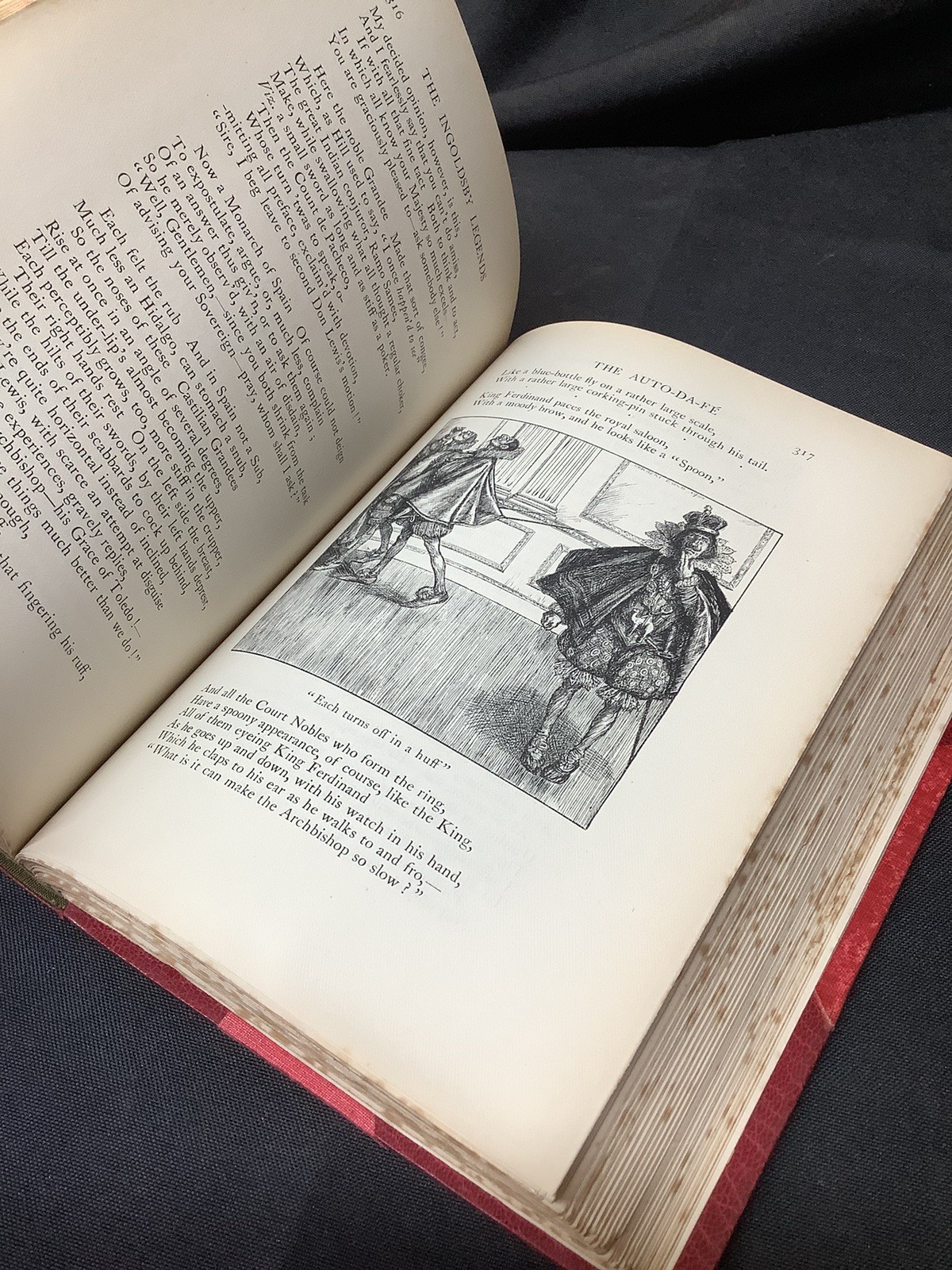 1903 Illustrations By Herbert Cole Ingoldsby Legends HB Thick Red Leather