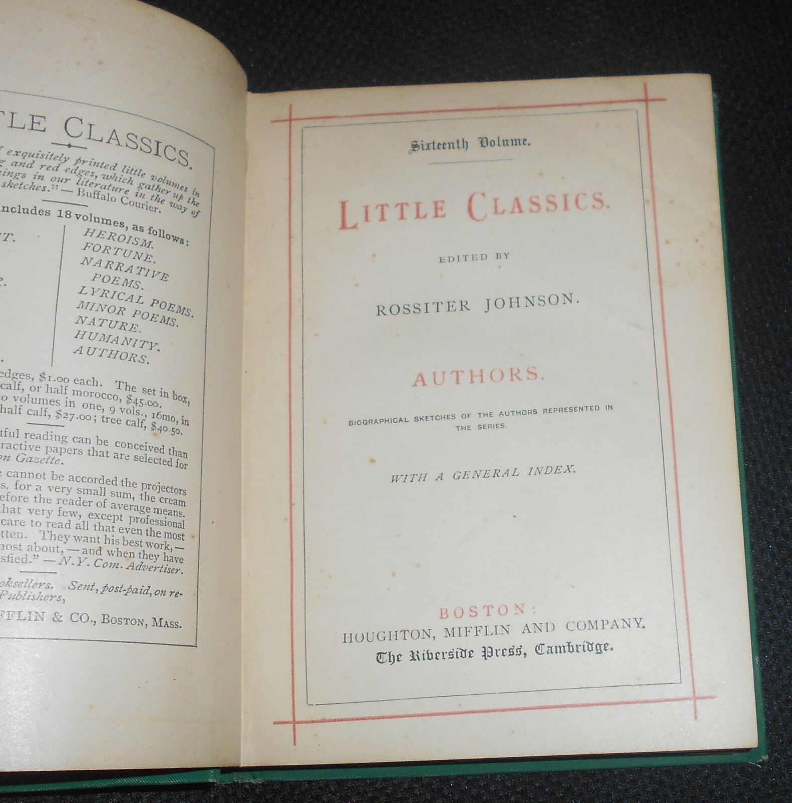 Little Classics Authors Volume 16