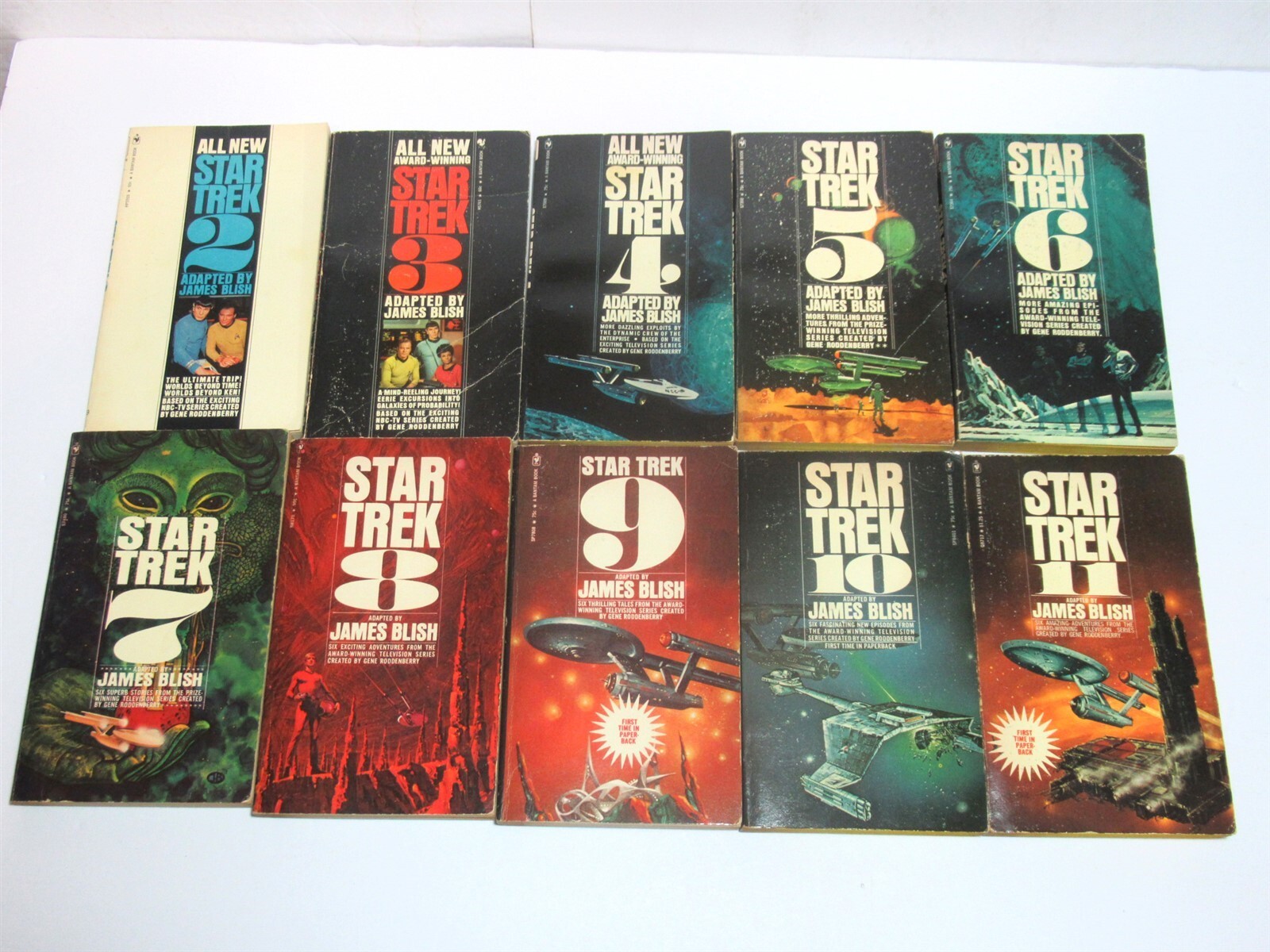 Lot Vtg 70s Bantam PB Star Trek Books by James Blish 2 3 4 5 6 7 8 9 10 11