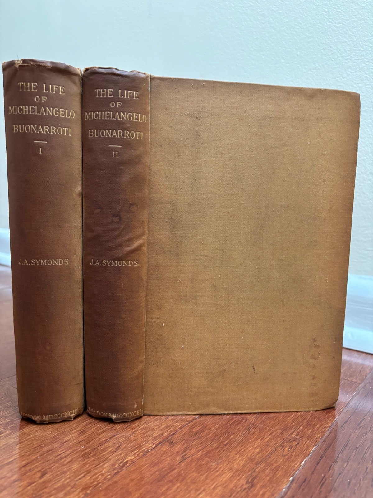 THE LIFE OF MICHELANGELO BUONARROTI 2 VOLS. by SYMONDS 1893 2nd EDITION ANTIQUE
